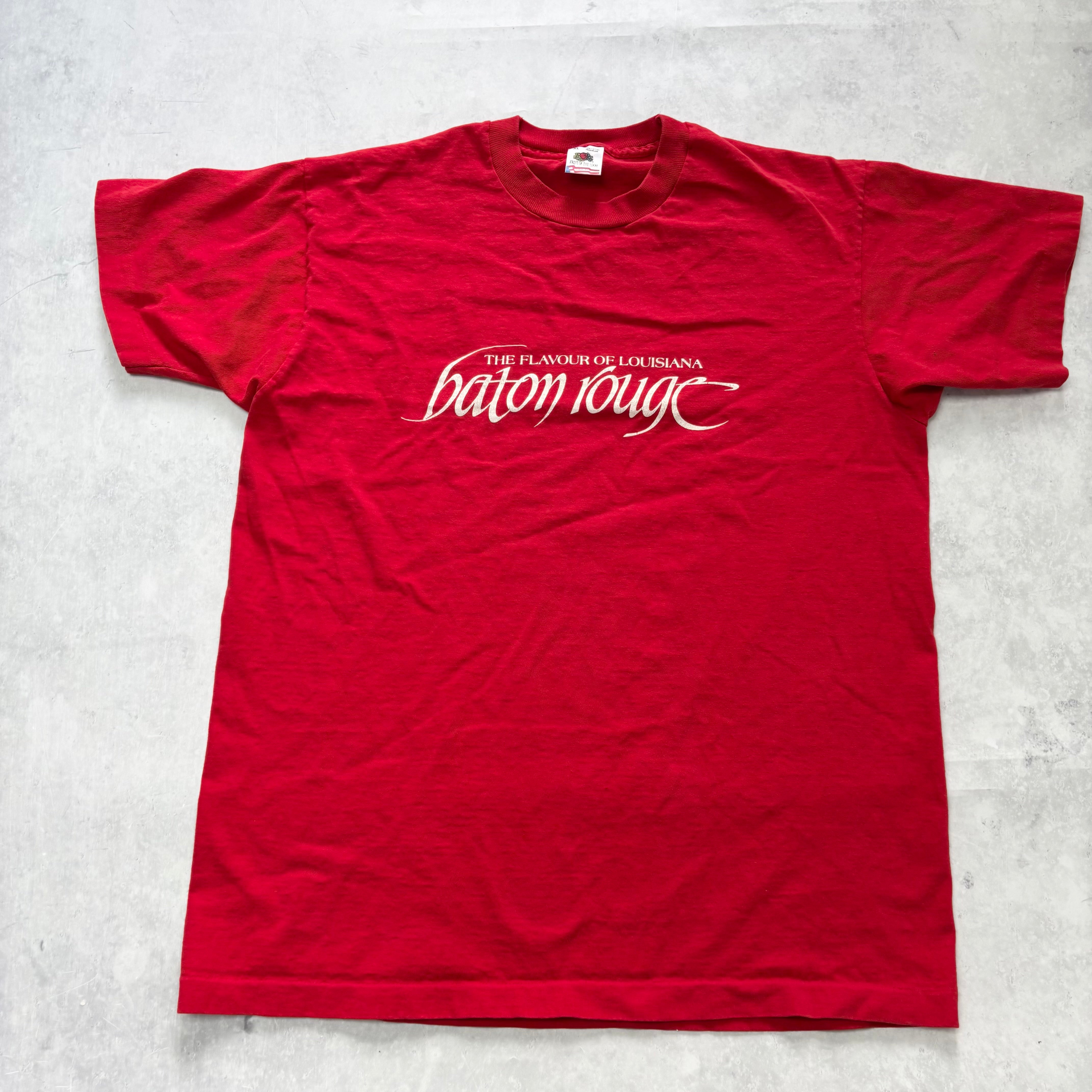 Vintage T Shirt Mens Large Red Single Stitch Graphic Print 90s USA