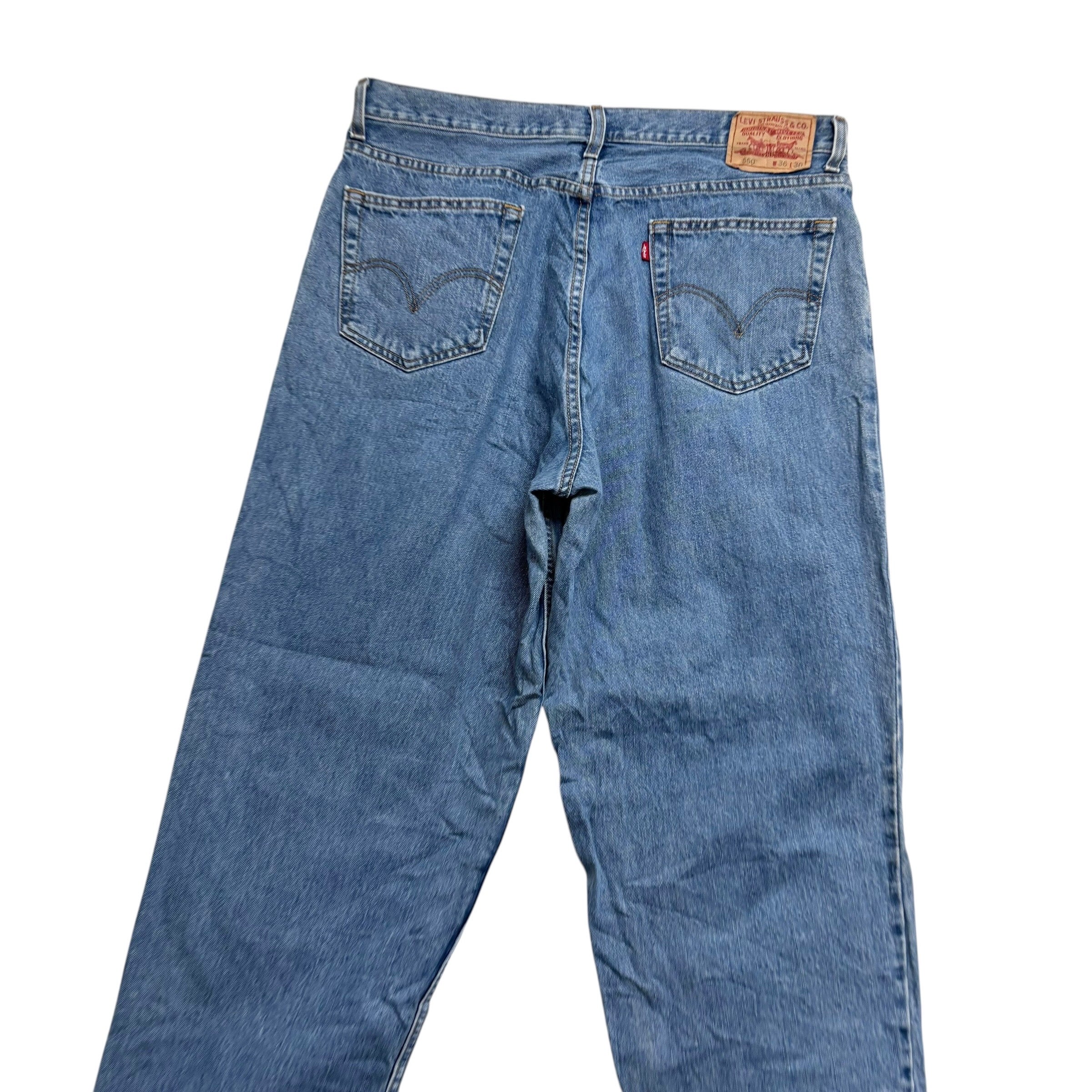 Levis 560 Jeans W36 L30 Mens Mid Blue Baggy Relaxed Comfort Vintage Denim (F)