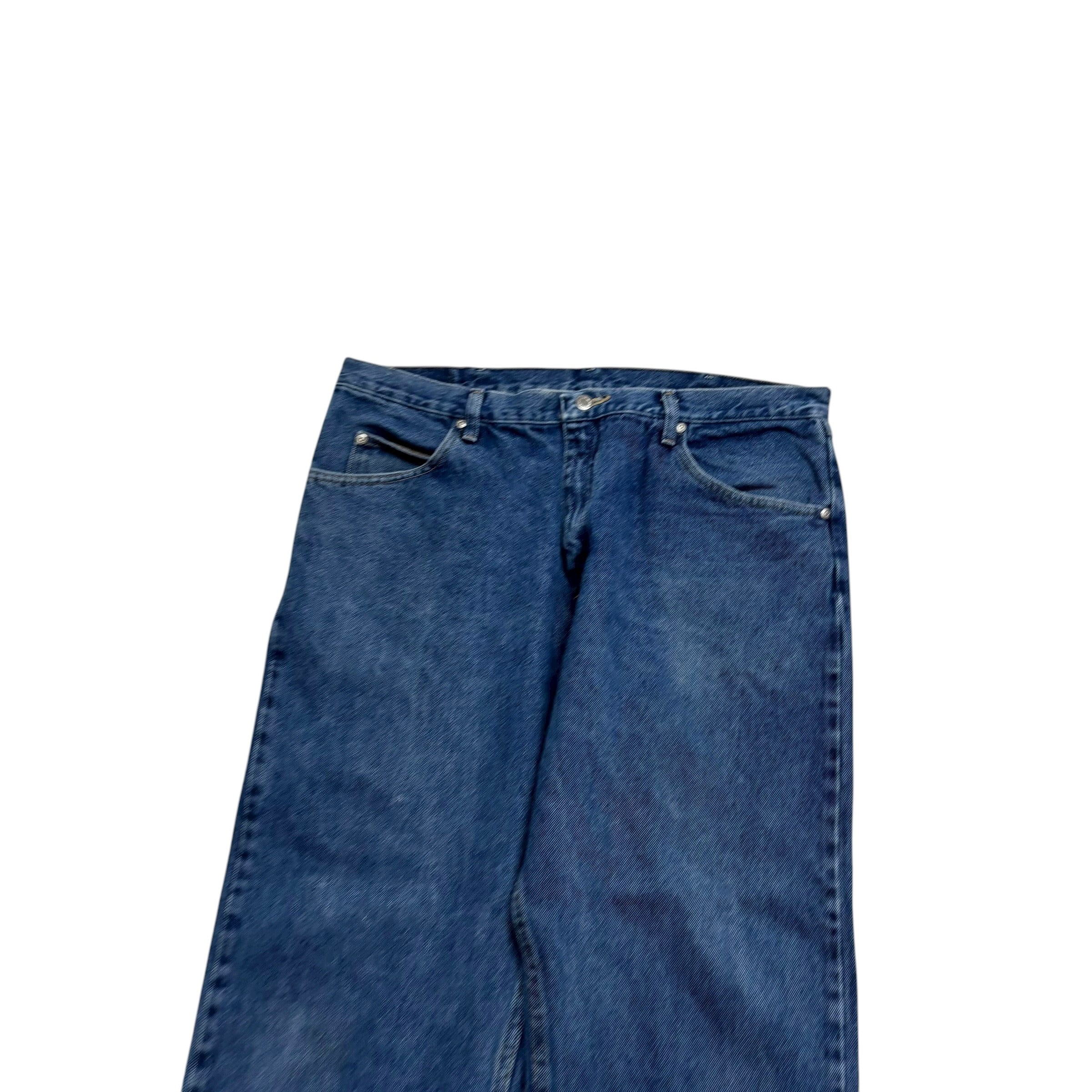 Wrangler Jeans W38 L29 Mens Mid Blue Relaxed Straight Fit Denim