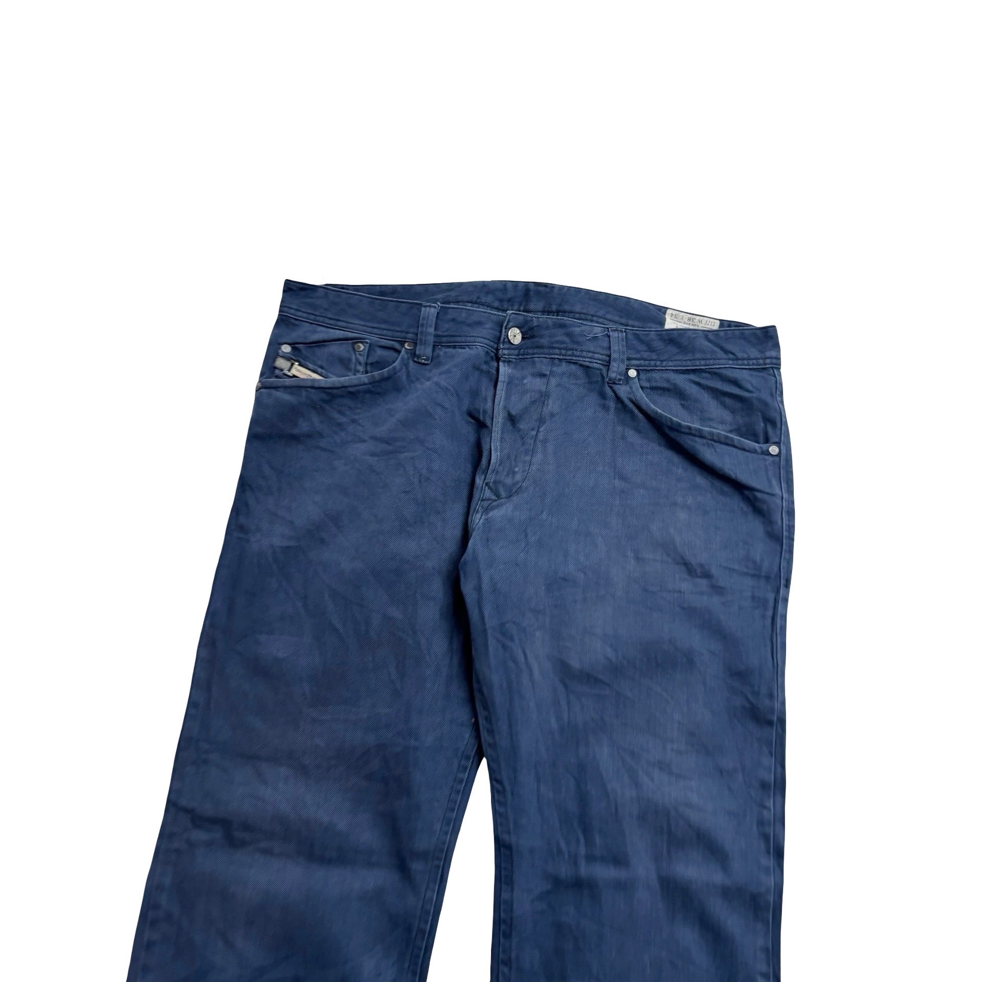 Diesel Darron Jeans W38 L32 Mens Navy Blue Slim Tapered Fit Denim