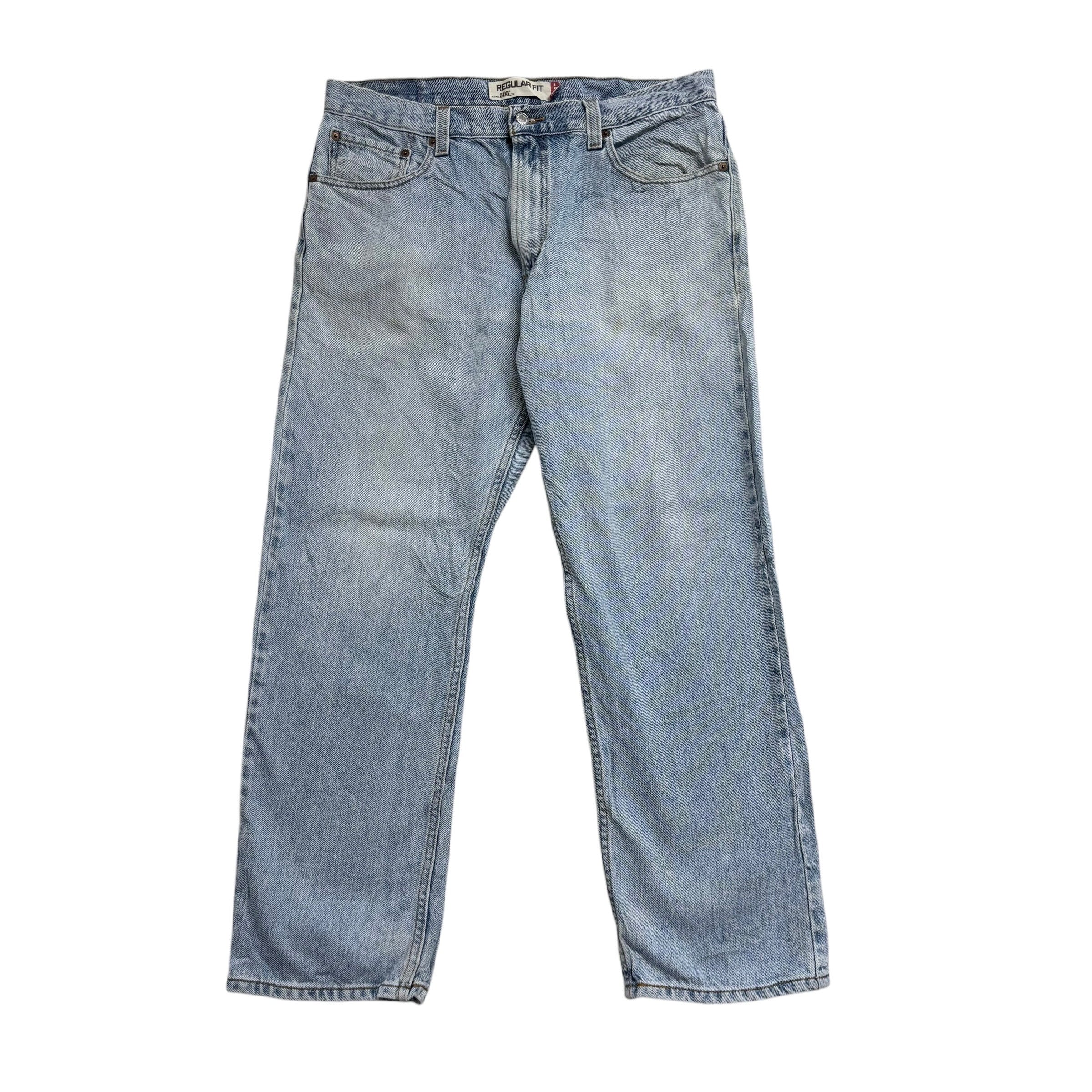 Levis 505 Jeans W36 L29 Mens Light Blue Regular Straight Fit Vintage Denim