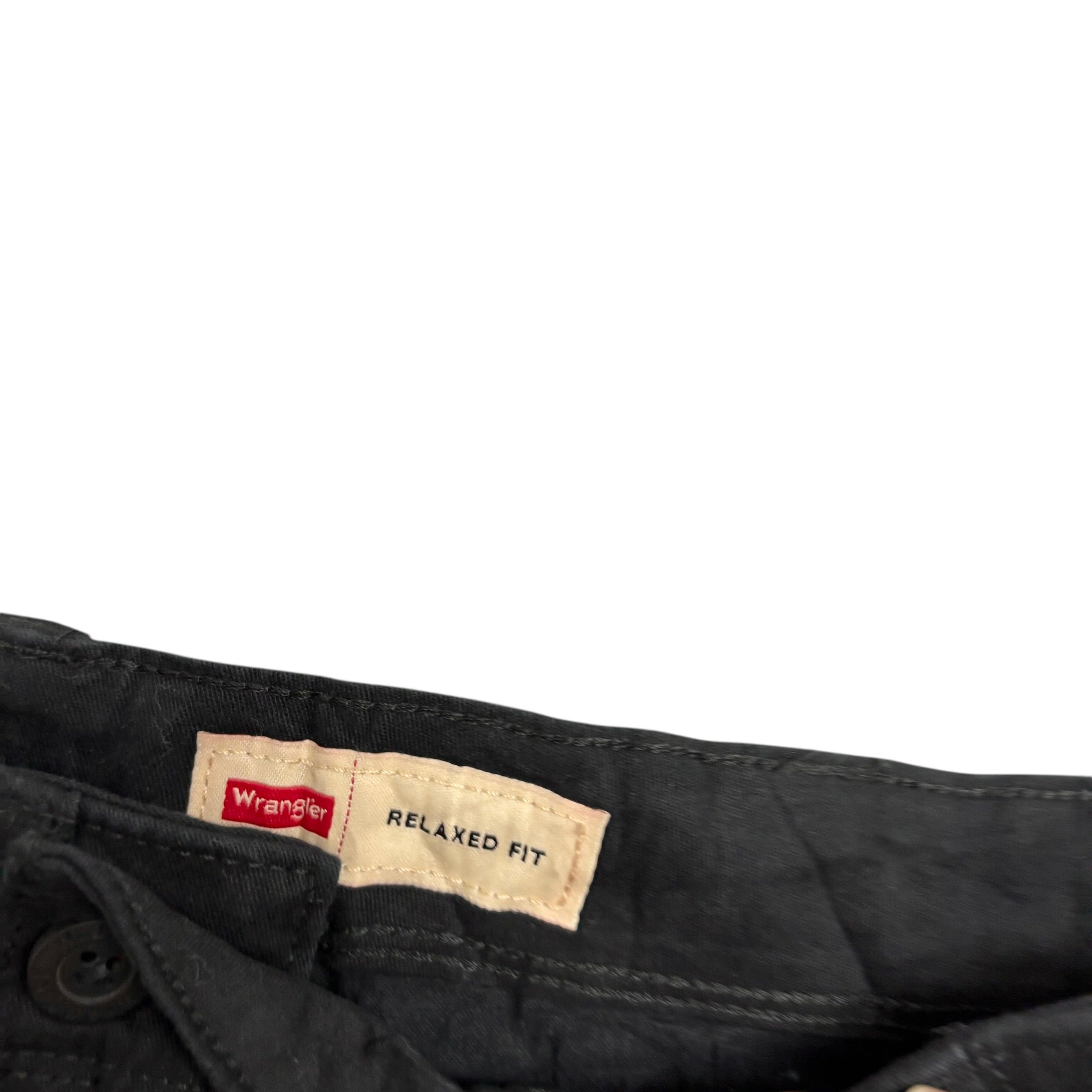 Wrangler Cargo Trousers W42 L30 Mens Black Relaxed Straight Fit Stetch Pants (E)