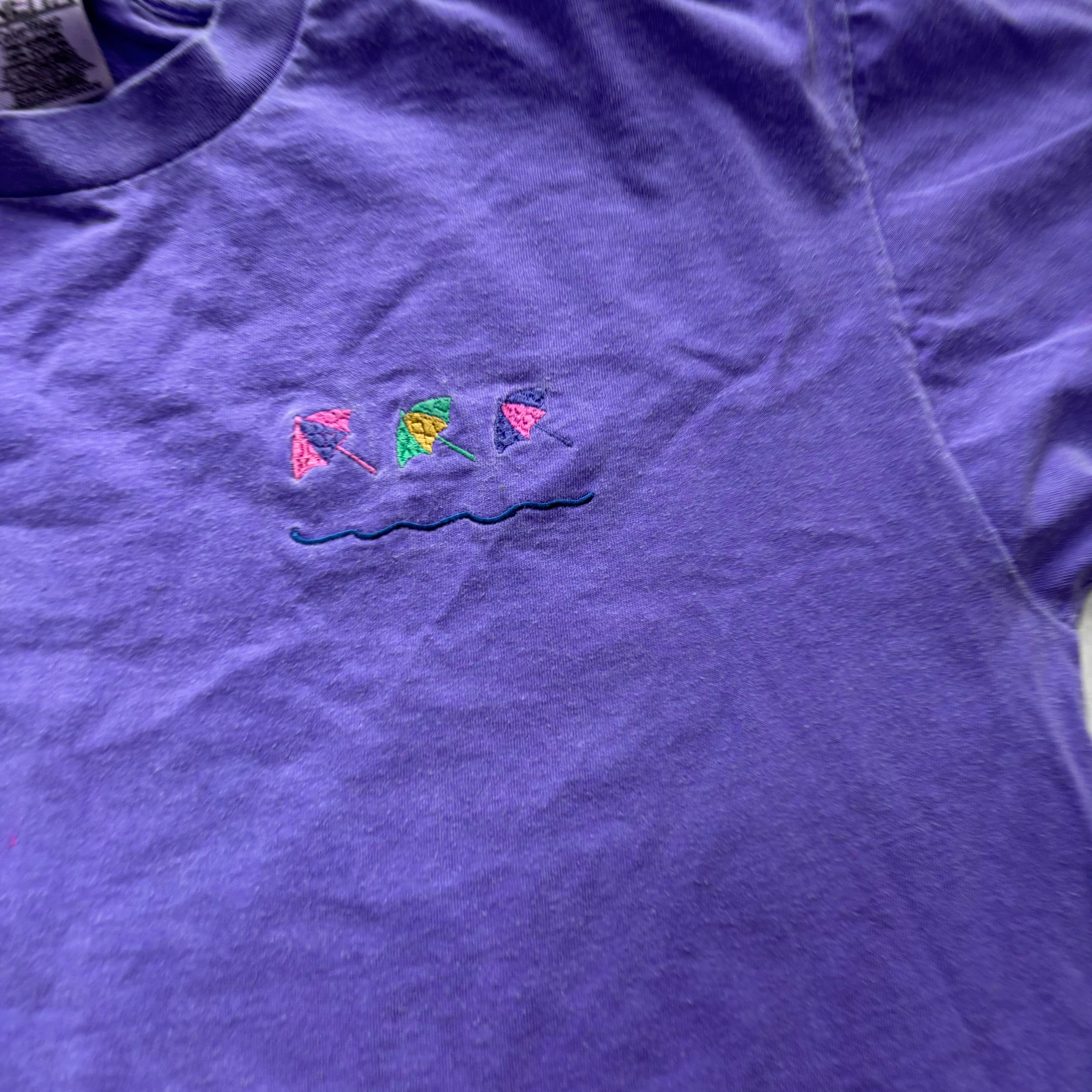 Vintage T Shirt Mens Large Purple Single Stitch Graphic Print 90s