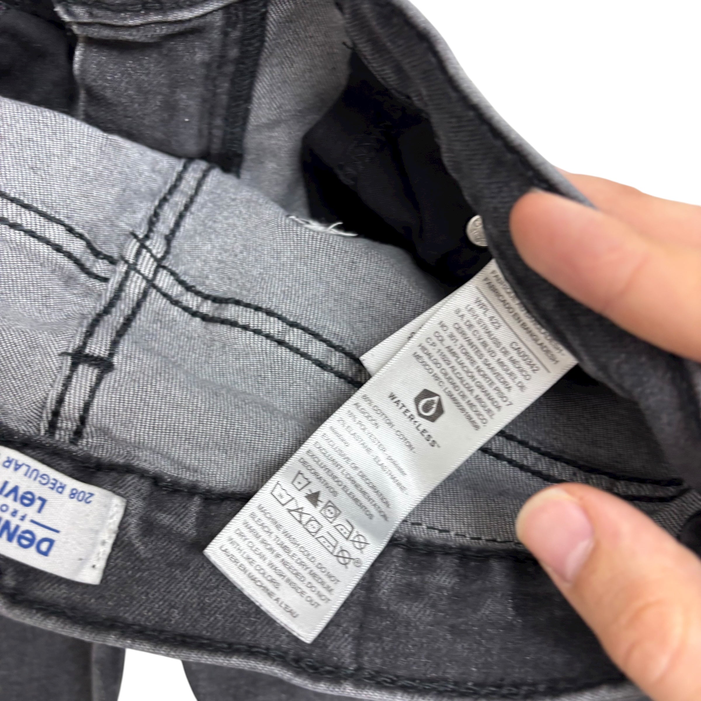 Levis Denizen Jeans W27 L28 Mens Grey Regular Tapered Fit Stretch (E)