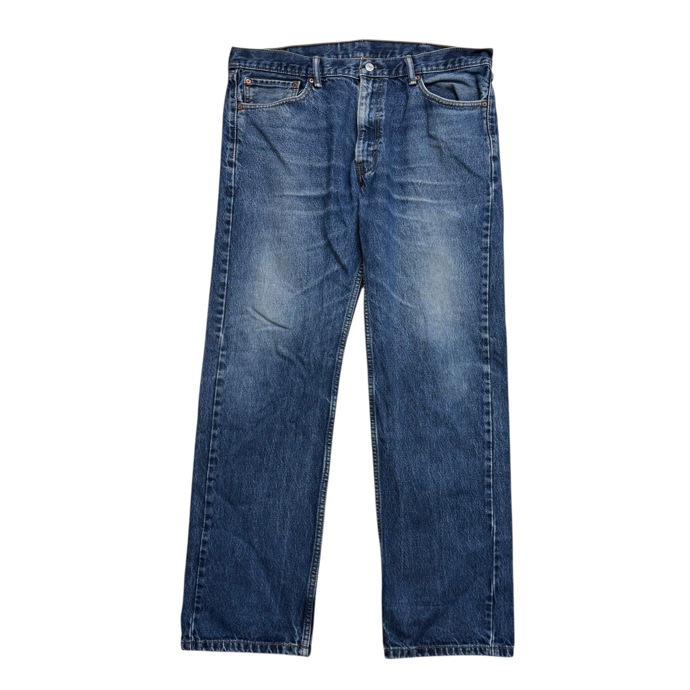 Levis 505 Jeans W38 L32 Mens Mid Blue Regular Straight Fit Vintage Denim