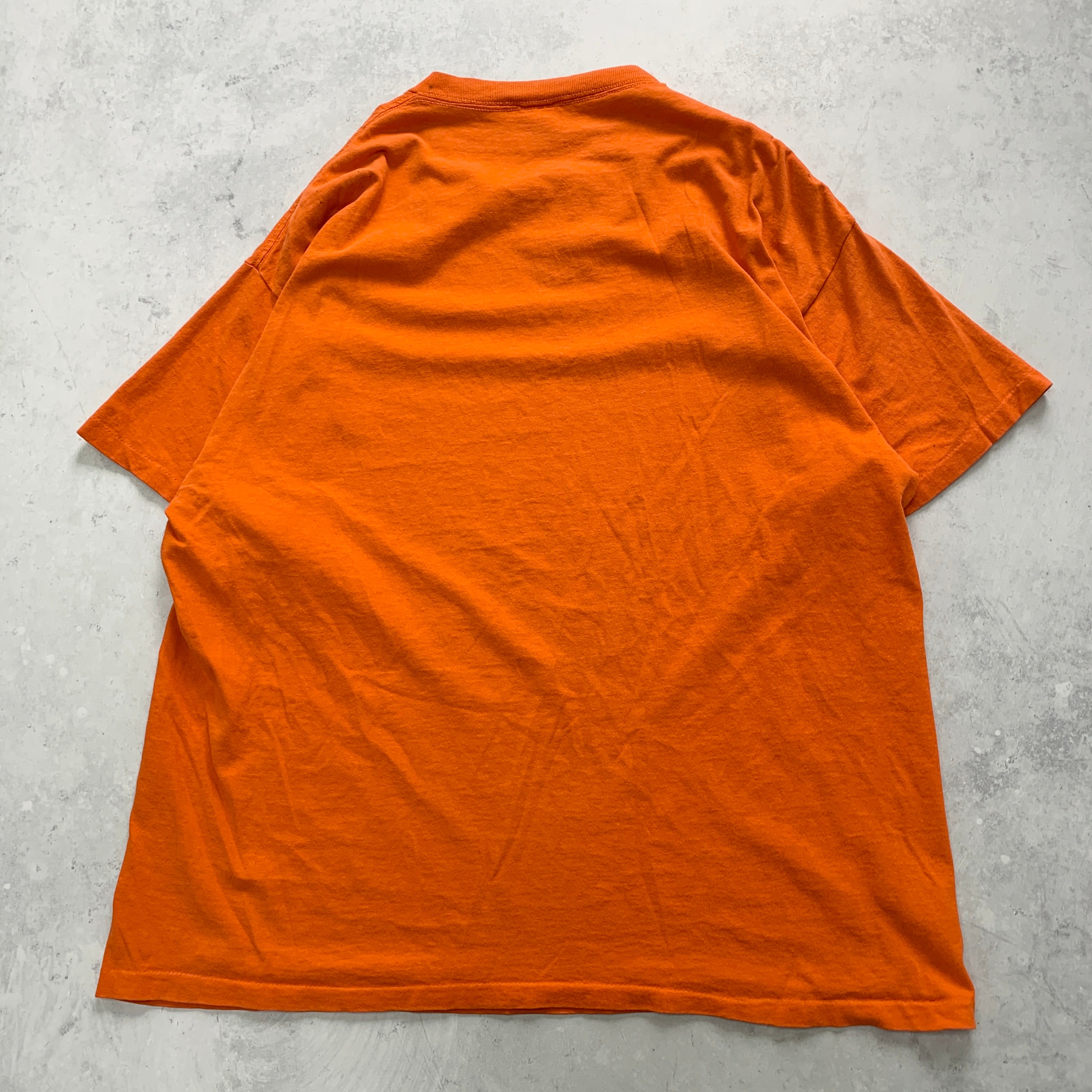 Vintage T Shirt Mens XL Orange Single Stitch Graphic Print 90s USA Delta