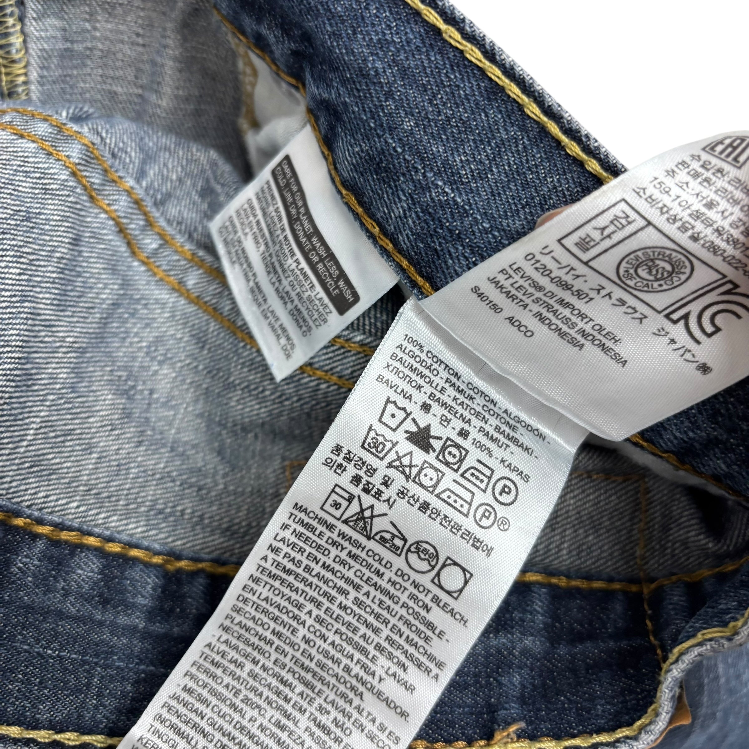 Levis 569 Jeans W33 L34 Mens Dark Blue Baggy Relaxed Straight Fit Denim (E)