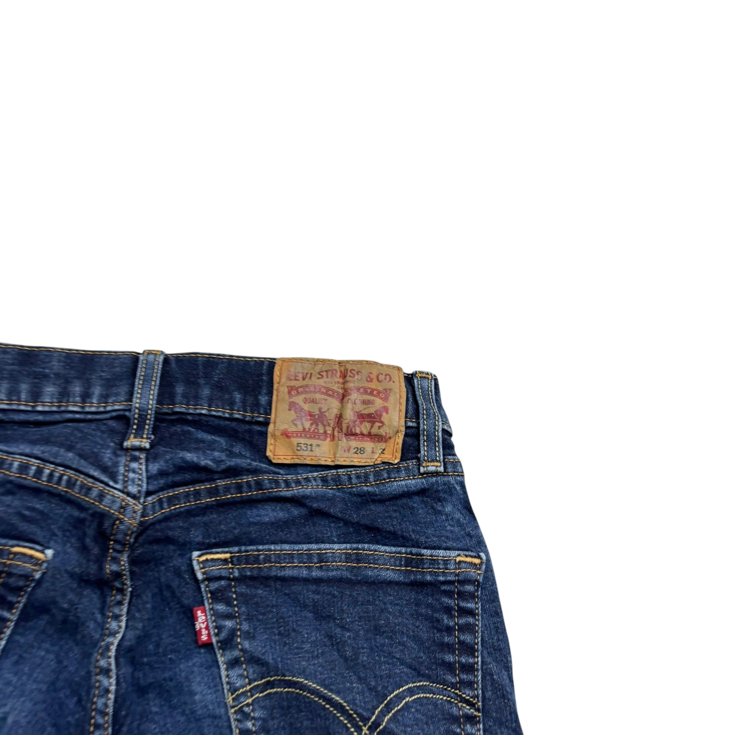 Levis 531 Jeans W26 L31 Mens Dark Blue Athletic Slim Fit Stretch Denim (E)