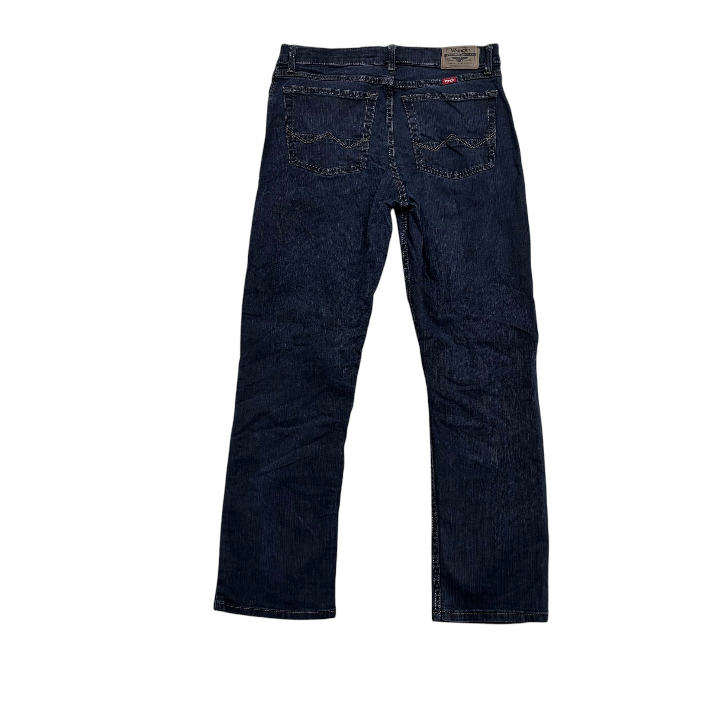 Wrangler Jeans W31 L30 Mens Dark Blue Regular Straight Fit Stretch Denim (E)
