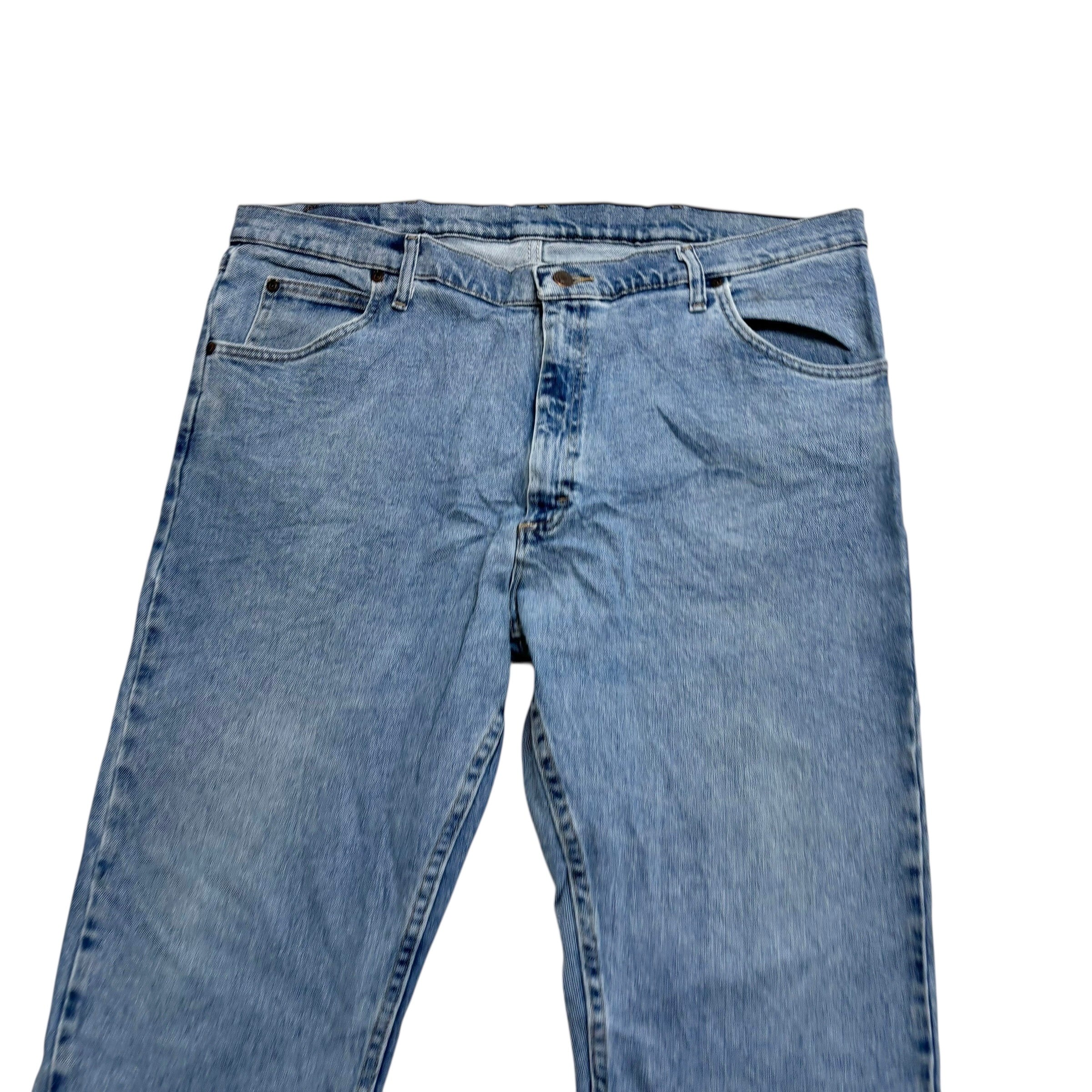 Wrangler Jeans W40 L30 Mens Light Blue Regular Straight Fit Stretch Denim
