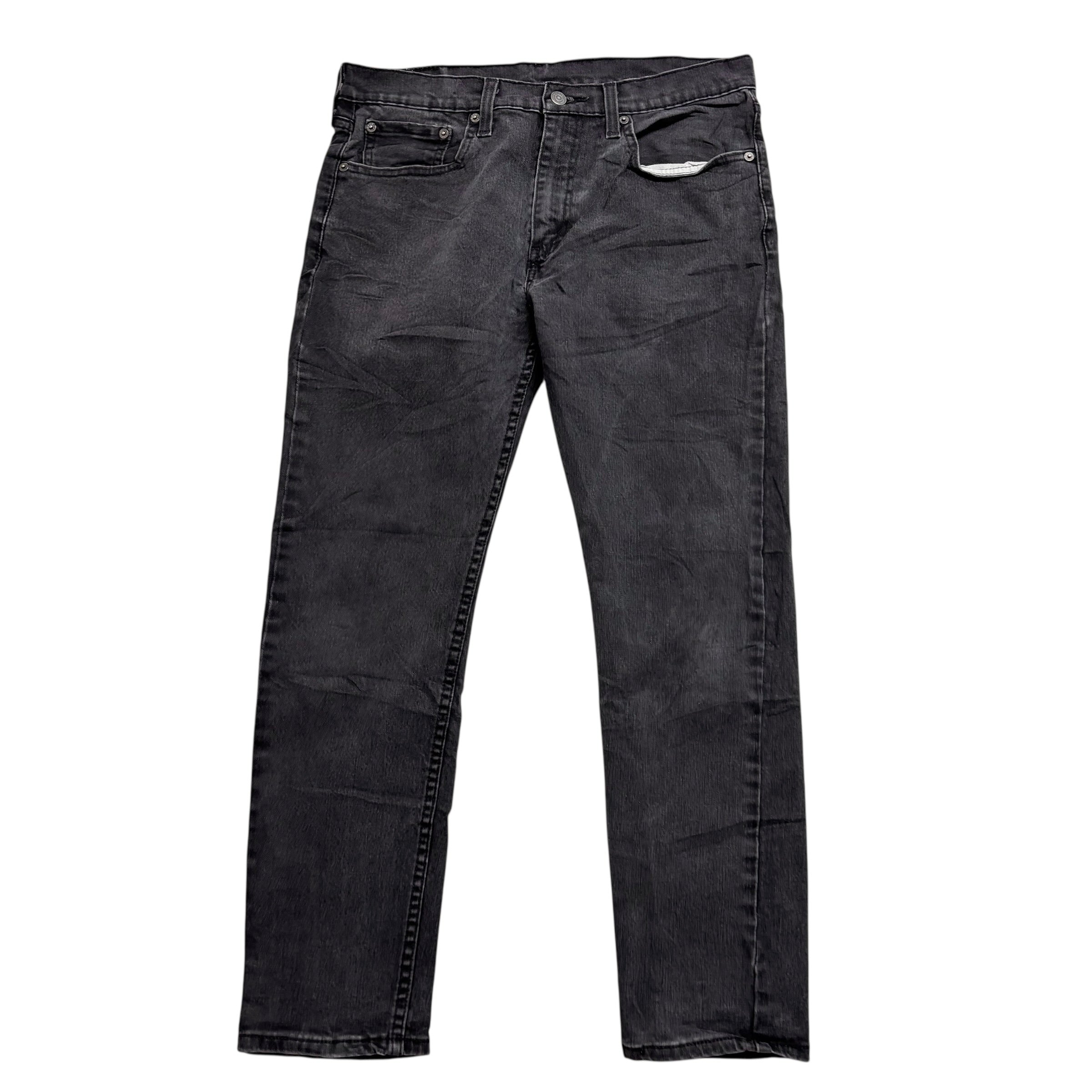 Levis 502 Jeans W32 L28 Mens Black Regular Tapered Fit Stretch Denim