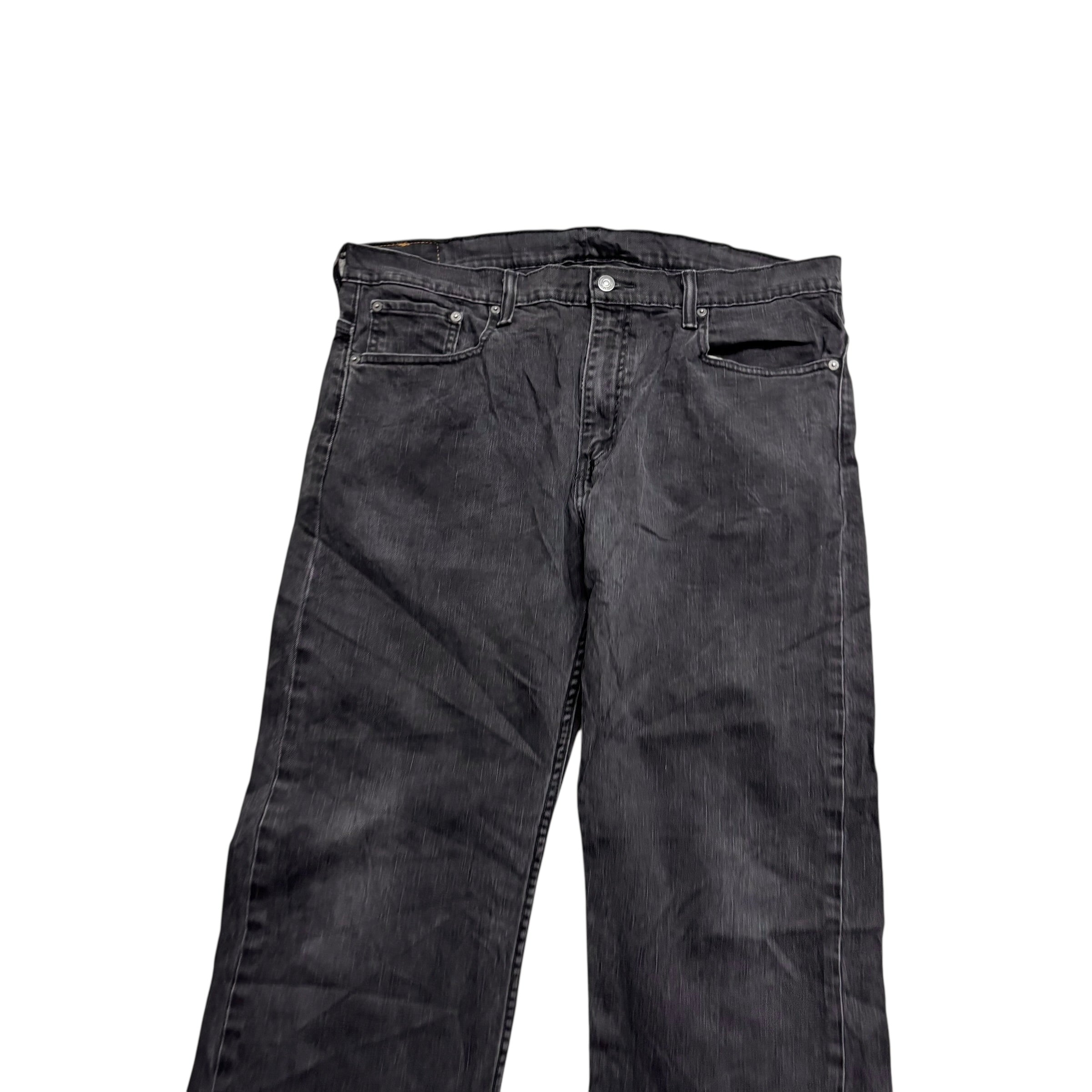 Levis 569 Jeans W38 L32 Mens Black Baggy Relaxed Straight Fit Stretch Denim (F)