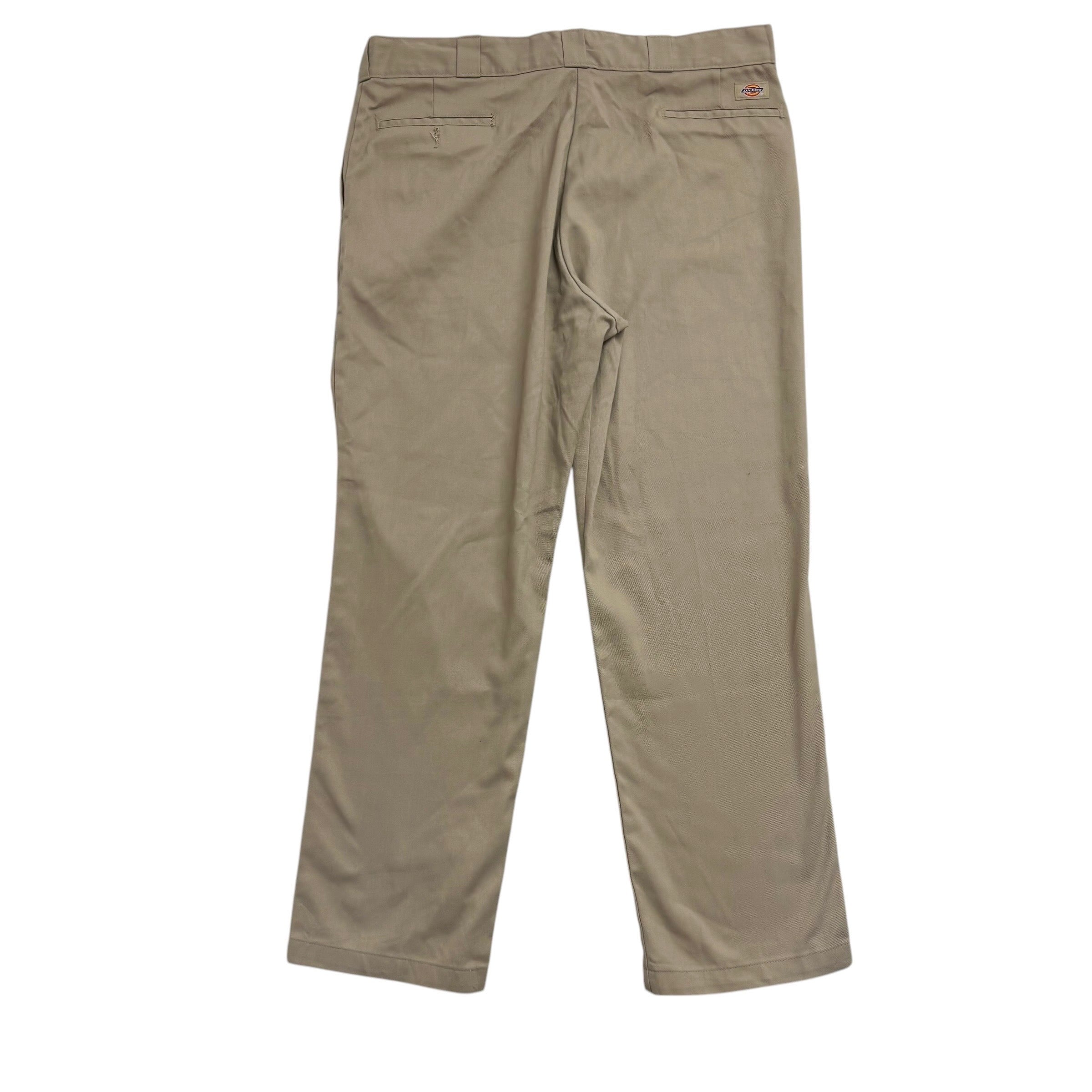 Dickies 874 Trousers W40 L32 Mens Beige Pants Original Straight Fit Workwear (E)