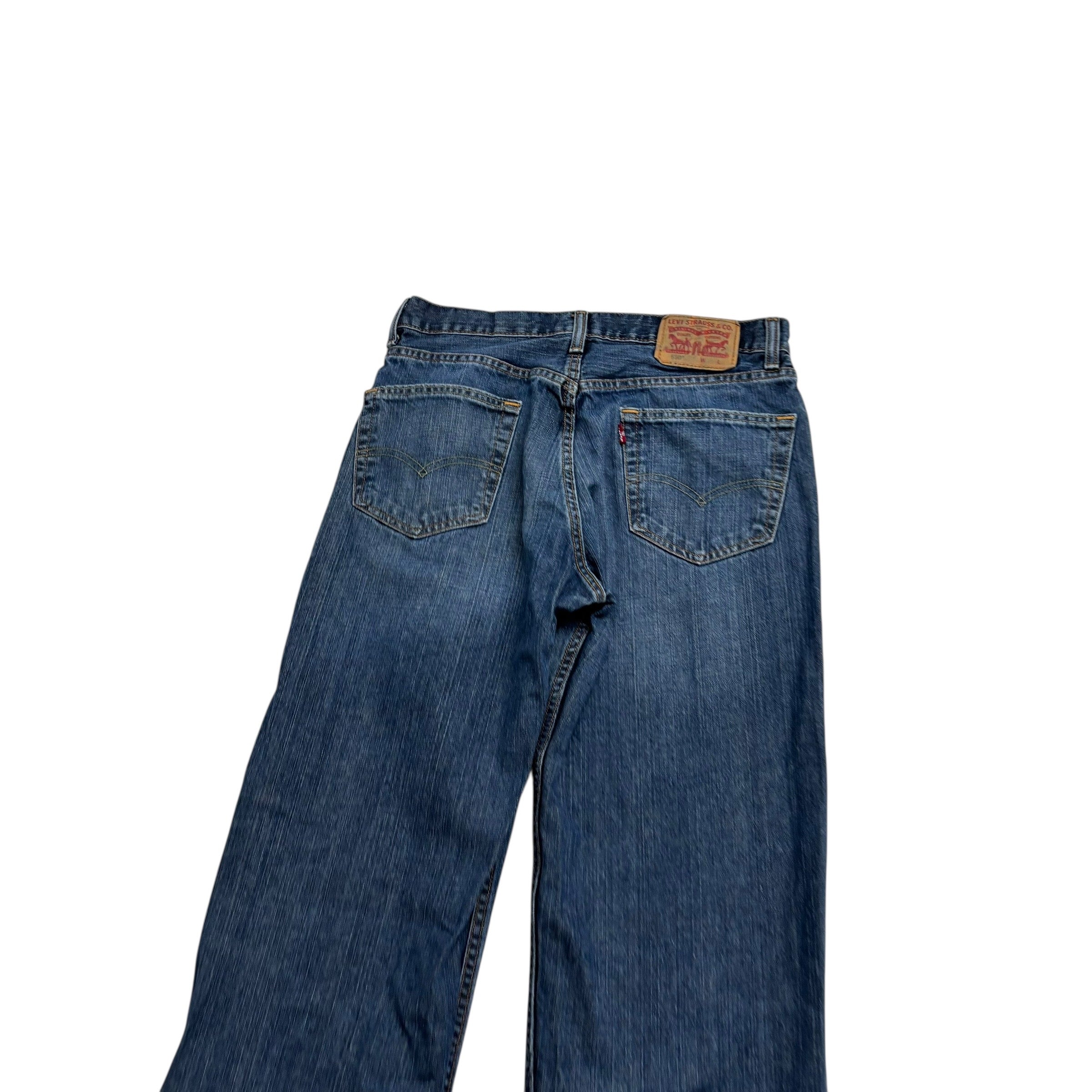 Levis 550 Jeans W32 L38 Mens Dark Blue Relaxed Straight Fit Denim (E)