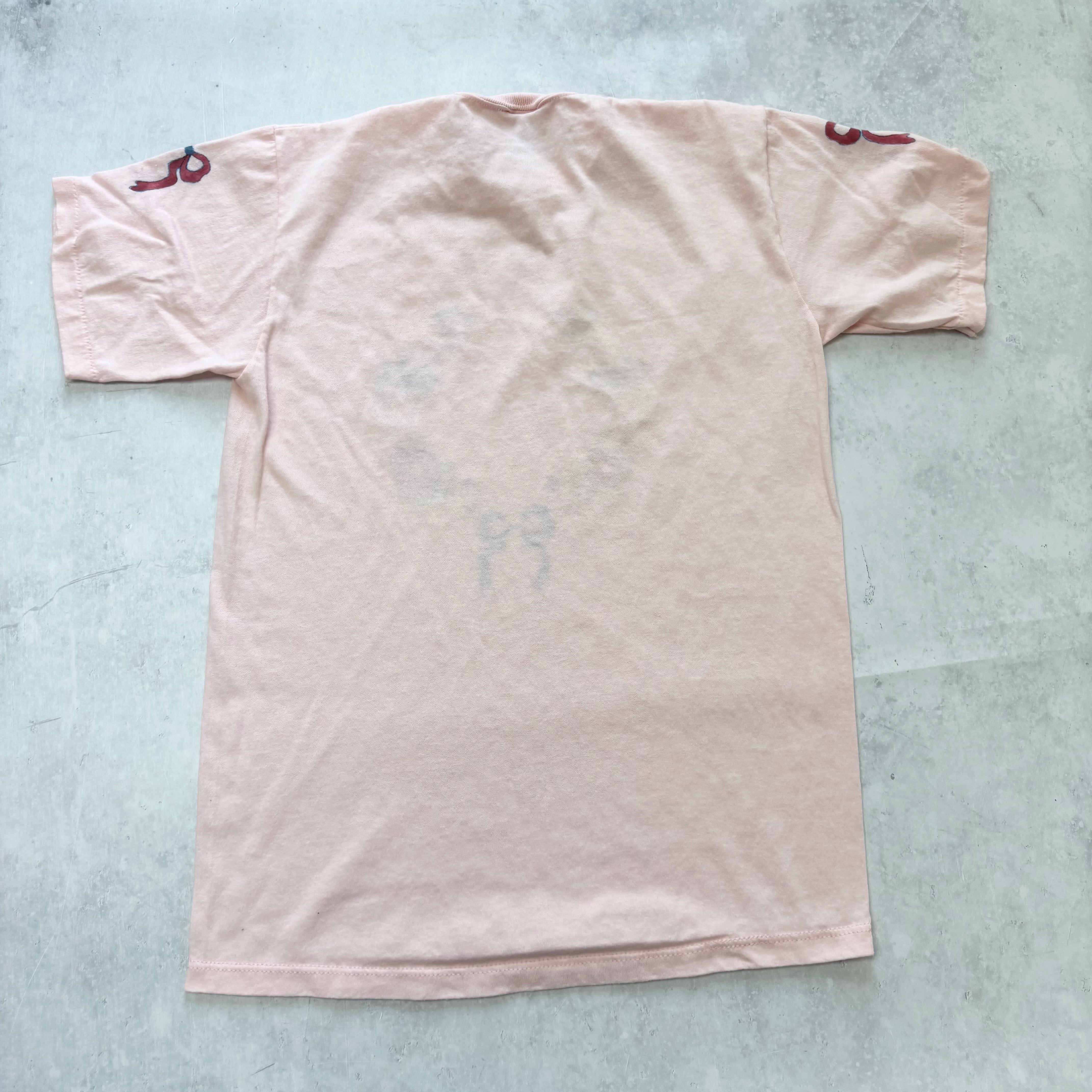 Vintage T Shirt Mens XS Pink Single Stitch Graphic Print 90s Flowers (E)