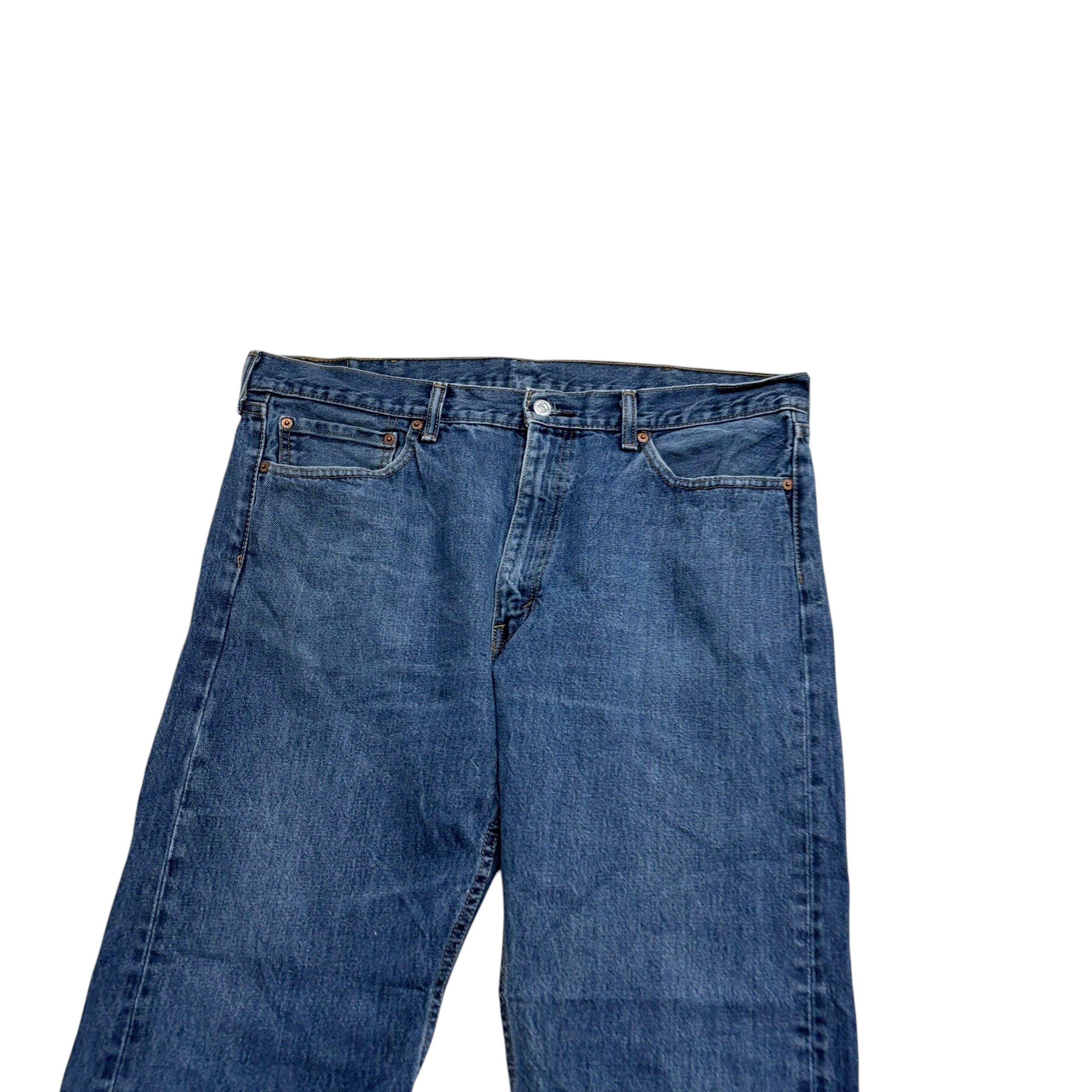 Levis 505 Jeans W38 L32 Mens Mid Blue Regular Straight Fit Denim