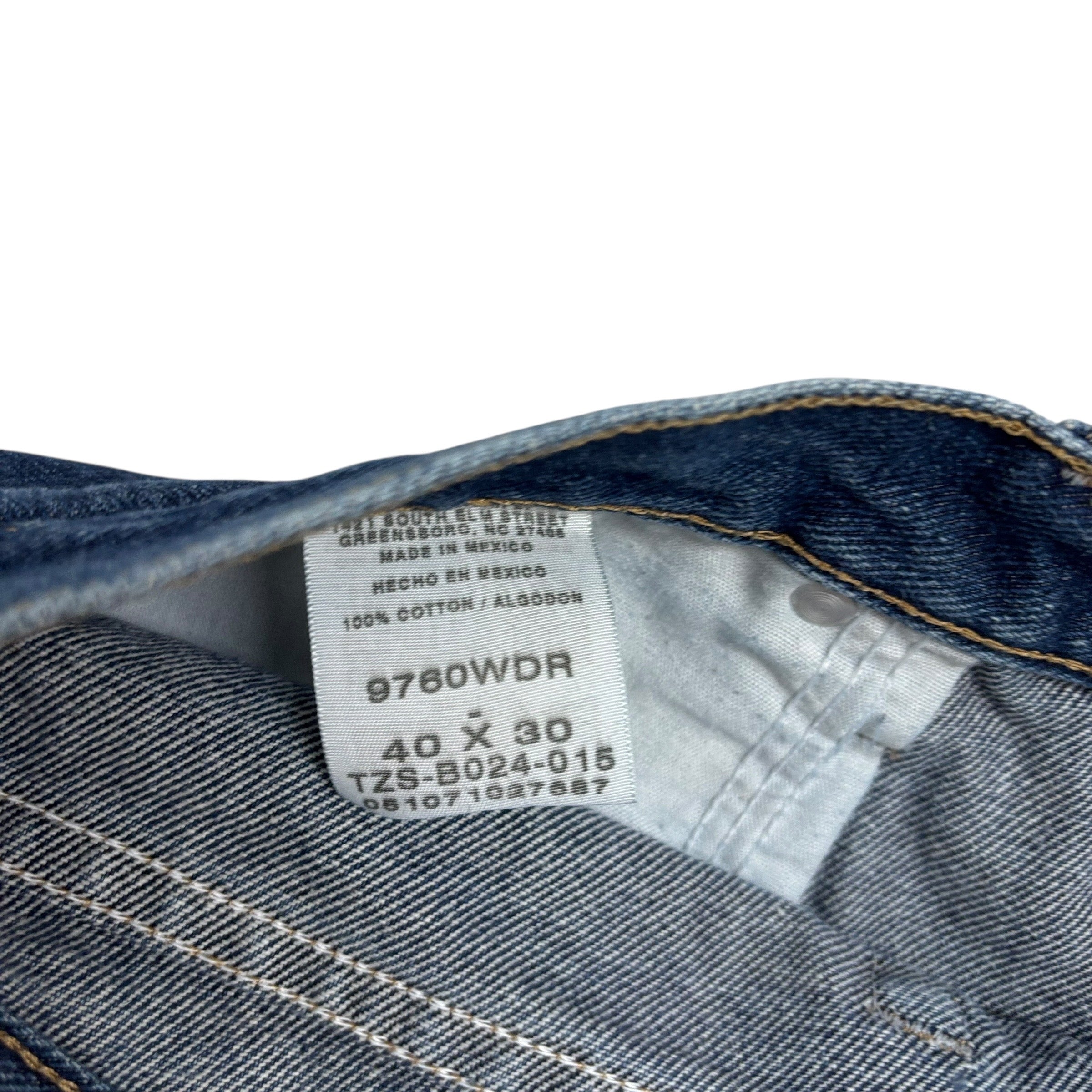 Wrangler Jeans W40 L30 Mens Mid Blue Relaxed Straight Fit Vintage Denim (E)