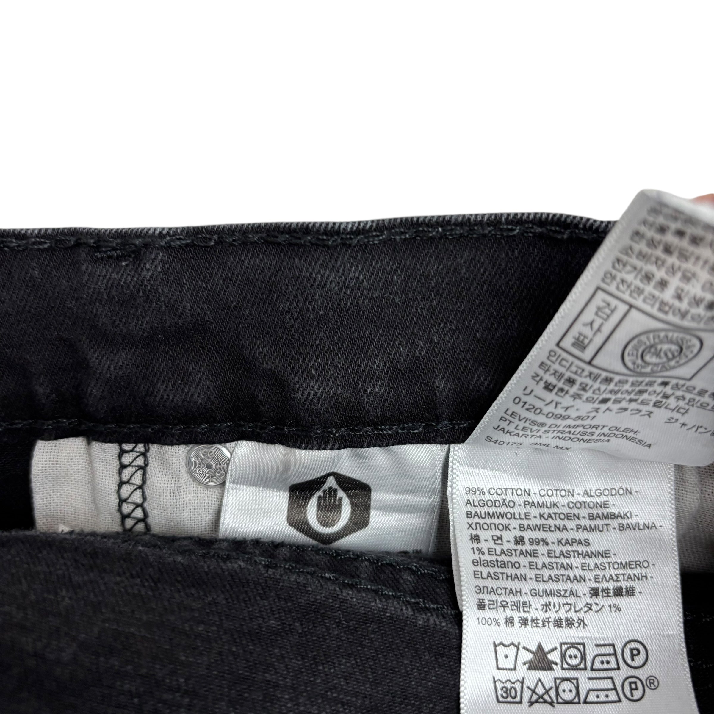 Levis 514 Jeans W34 L32 Mens Black Regular Straight Fit Stretch Denim (E)