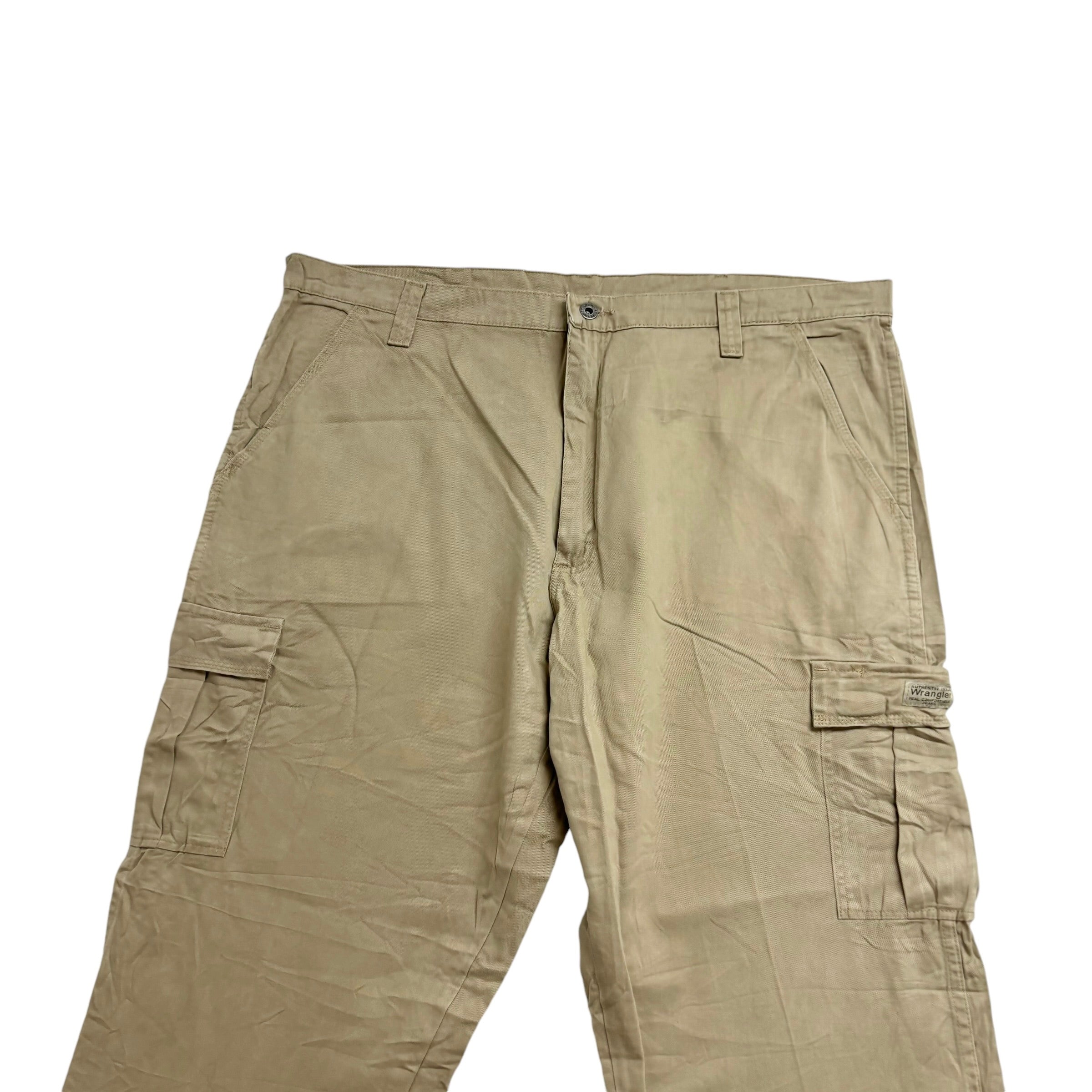 Wrangler Carpenter Pants W42 L30 Mens Beige Tan Baggy Relaxed Straight Fit