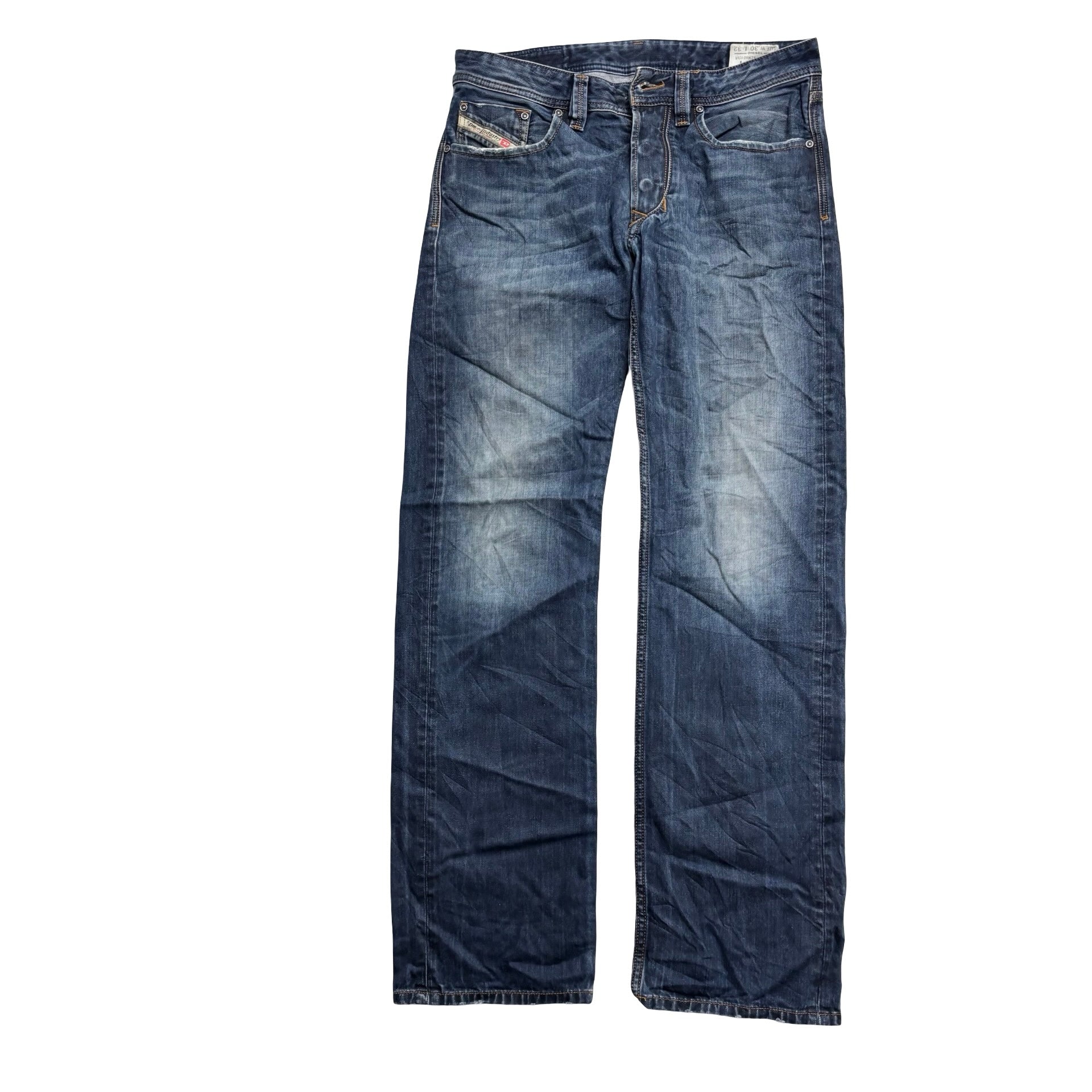 Diesel Larkee Jeans W30 L32 Mens Dark Blue Regular Straight Fit Denim