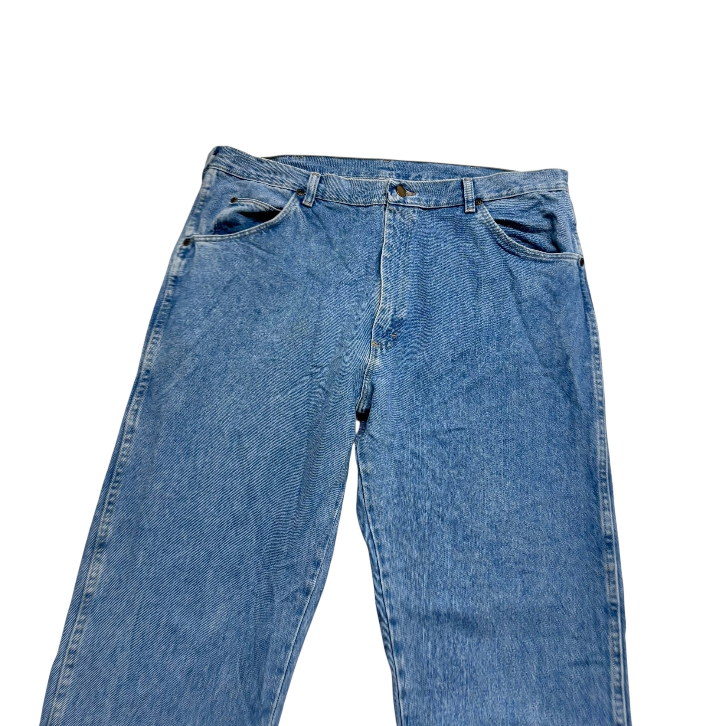 Wrangler Jeans W40 L32 Mens Light Blue Regular Straight Fit Vintage Denim (E)