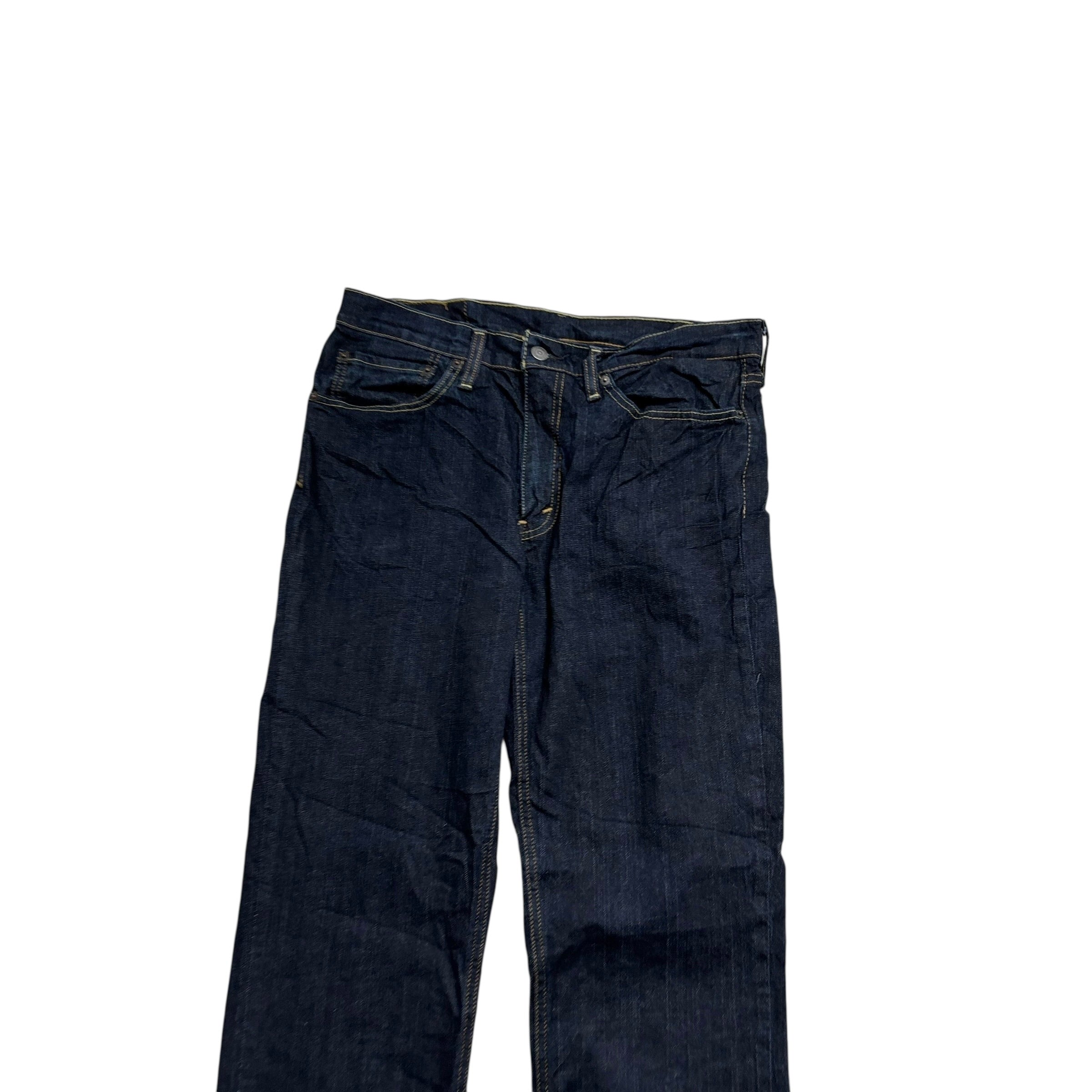 Levis 541 Jeans W34 L34 Mens Dark Blue Athletic Tapered Fit Stretch Denim (E)