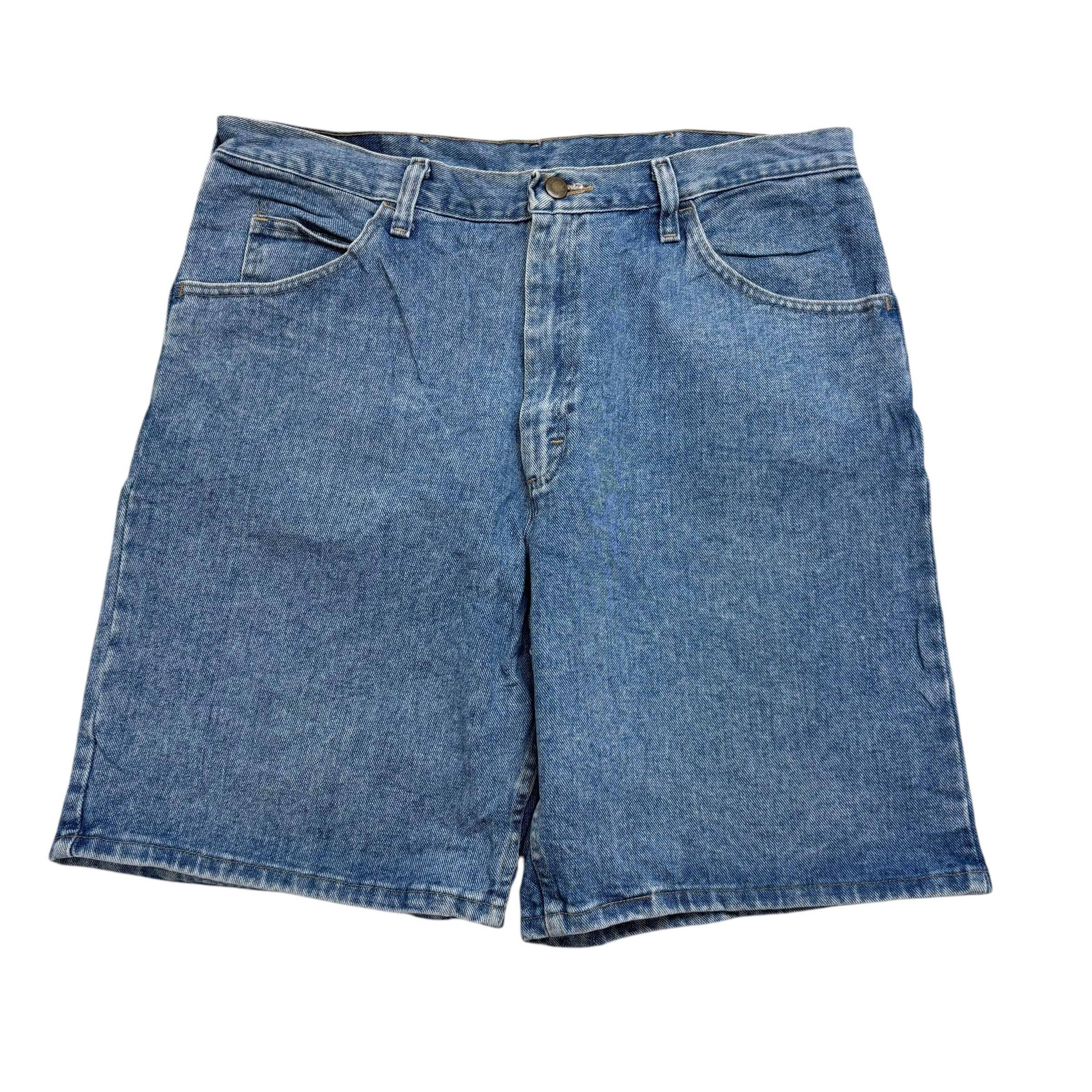 Wrangler Baggy Jorts W36 Mens Denim Shorts Mid Blue Relaxed Fit (E)