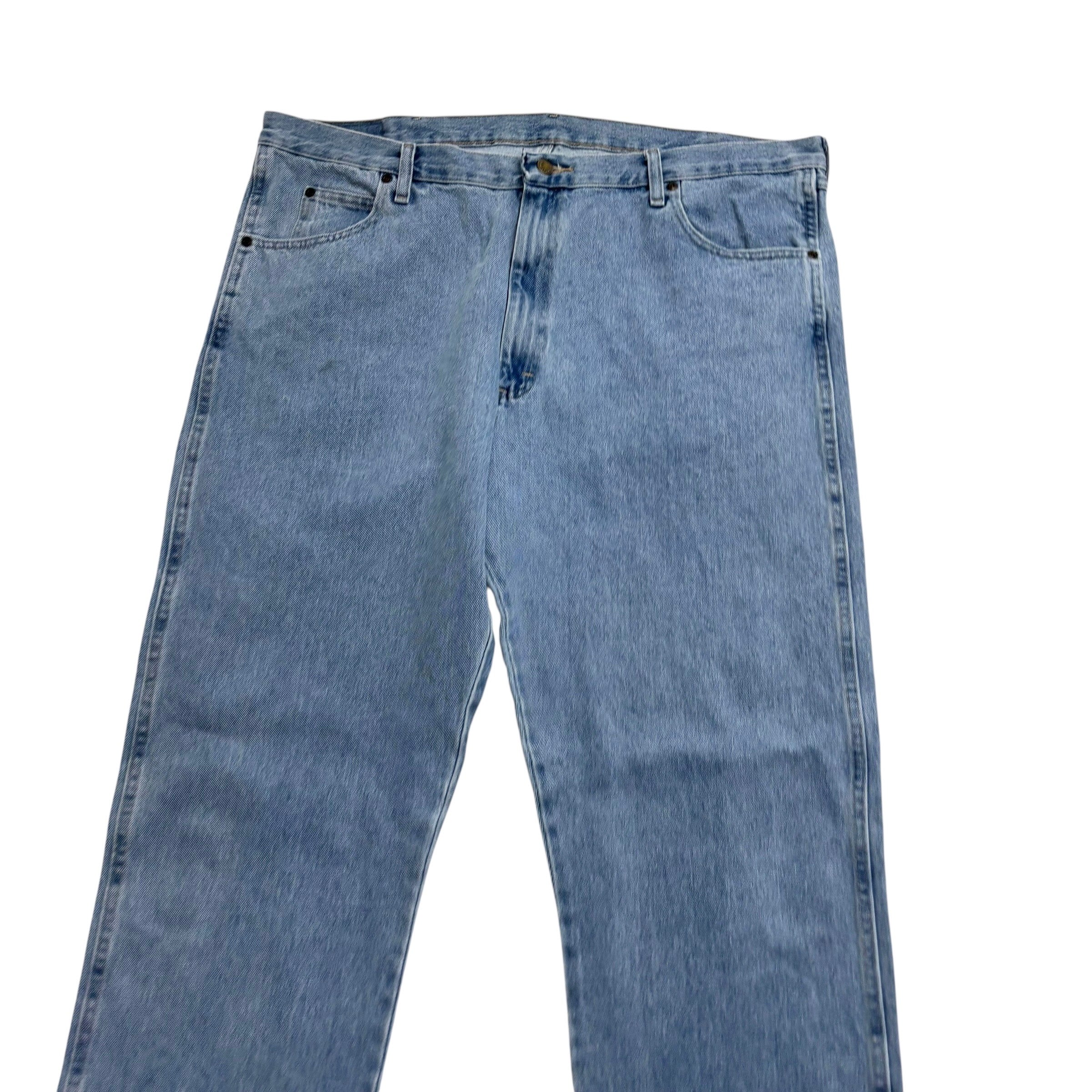 Wrangler Jeans W42 L30 Mens Light Blue Relaxed Straight Fit Stretch Denim (E)