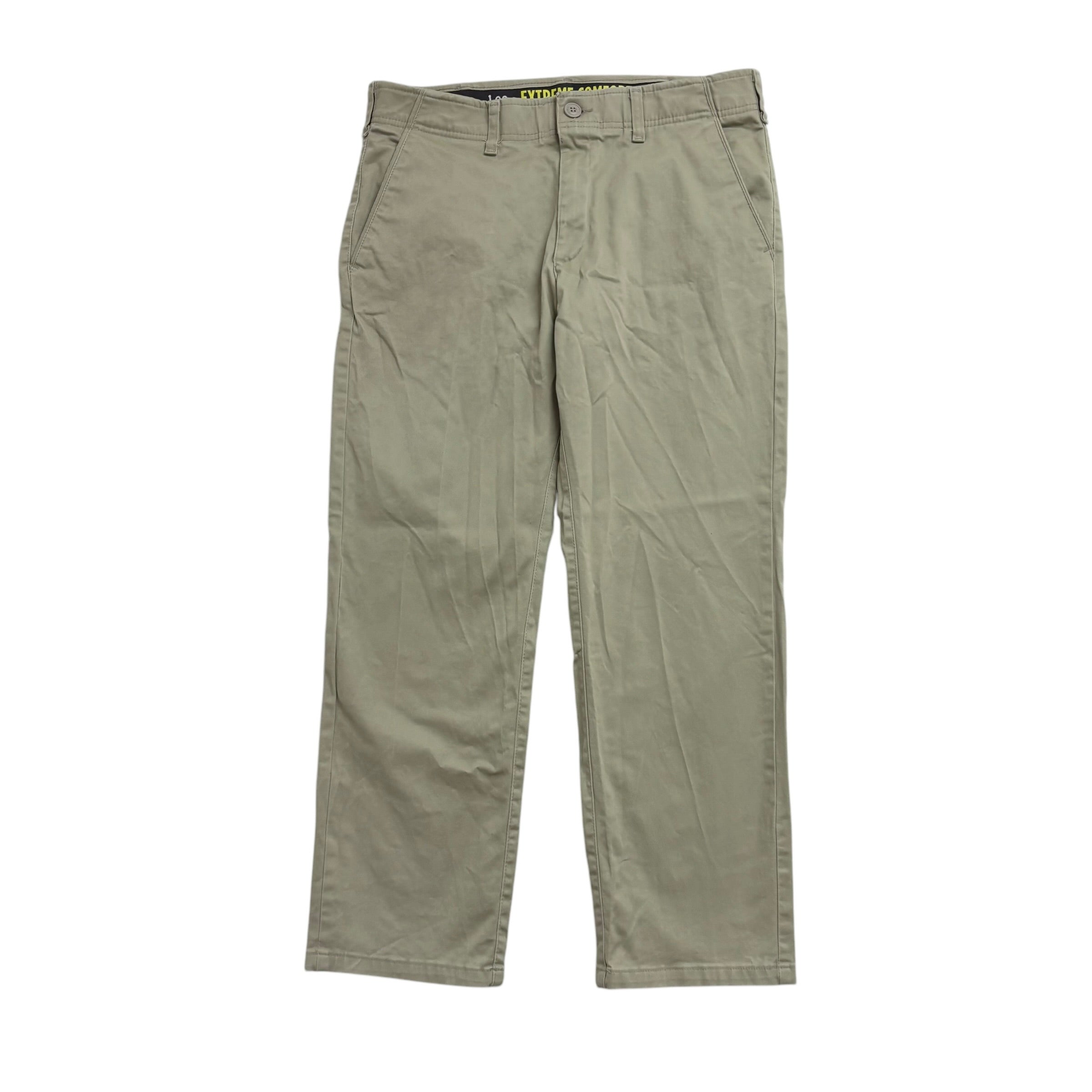 Lee Trousers W34 L29 Mens Beige Regular Straight Fit Stretch Pants (E)