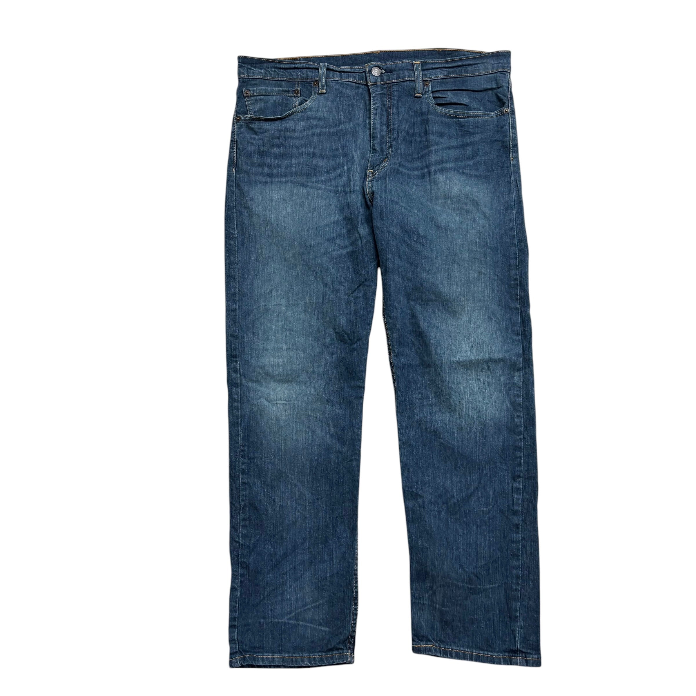 Levis 502 Jeans W38 L29 Mens Dark Blue Regular Tapered Fit Stretch Denim (E)