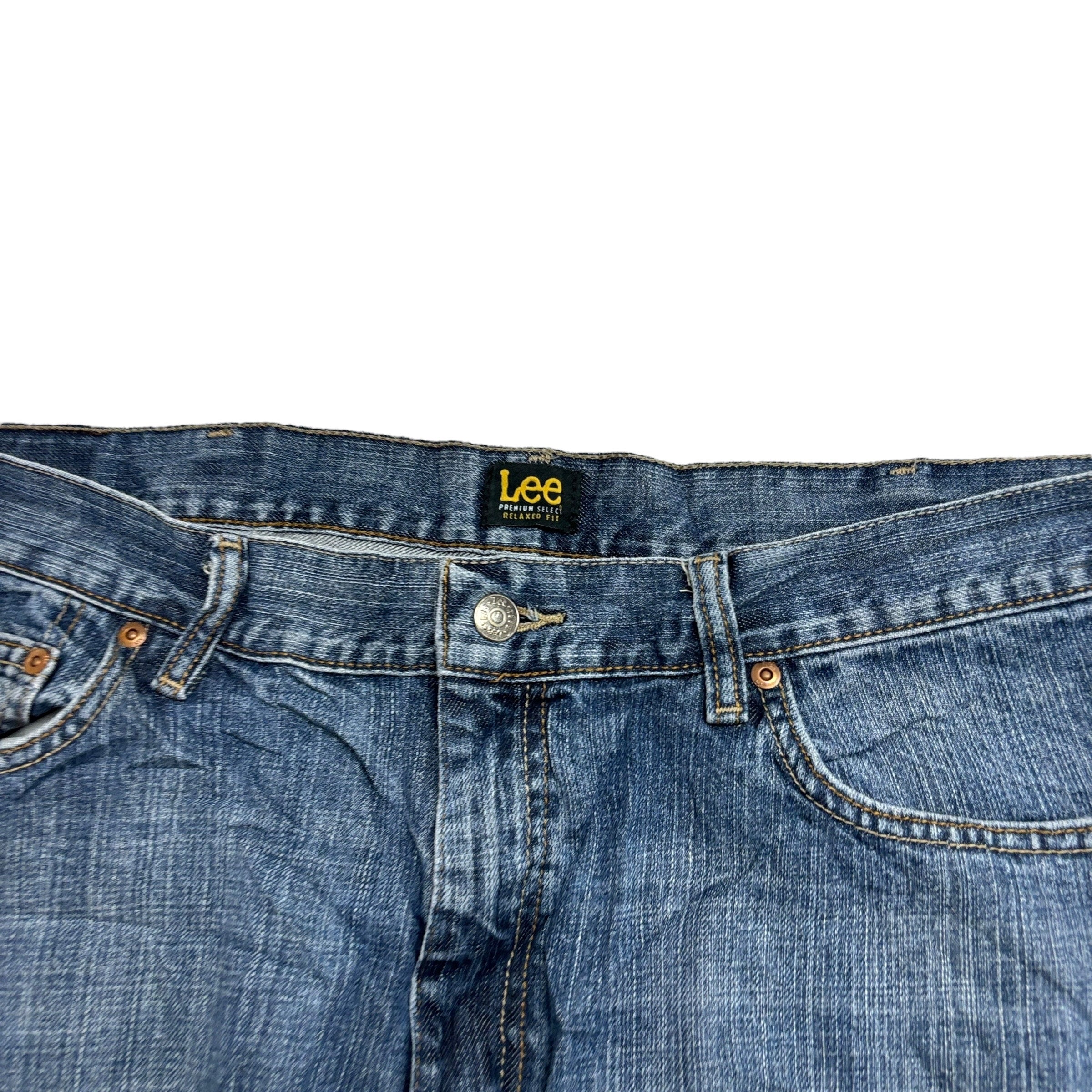 Lee Jeans W40 L32 Mens Mid Blue Baggy Relaxed Straight Fit Denim (E)
