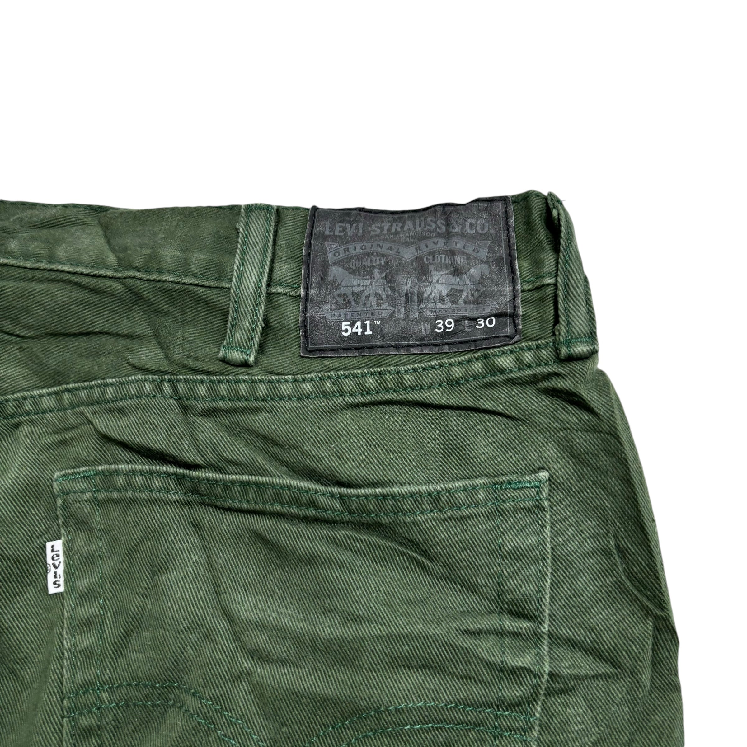 Levis 541 Trousers W39 L29 Mens Green Athletic Tapered Fit Cotton Pants