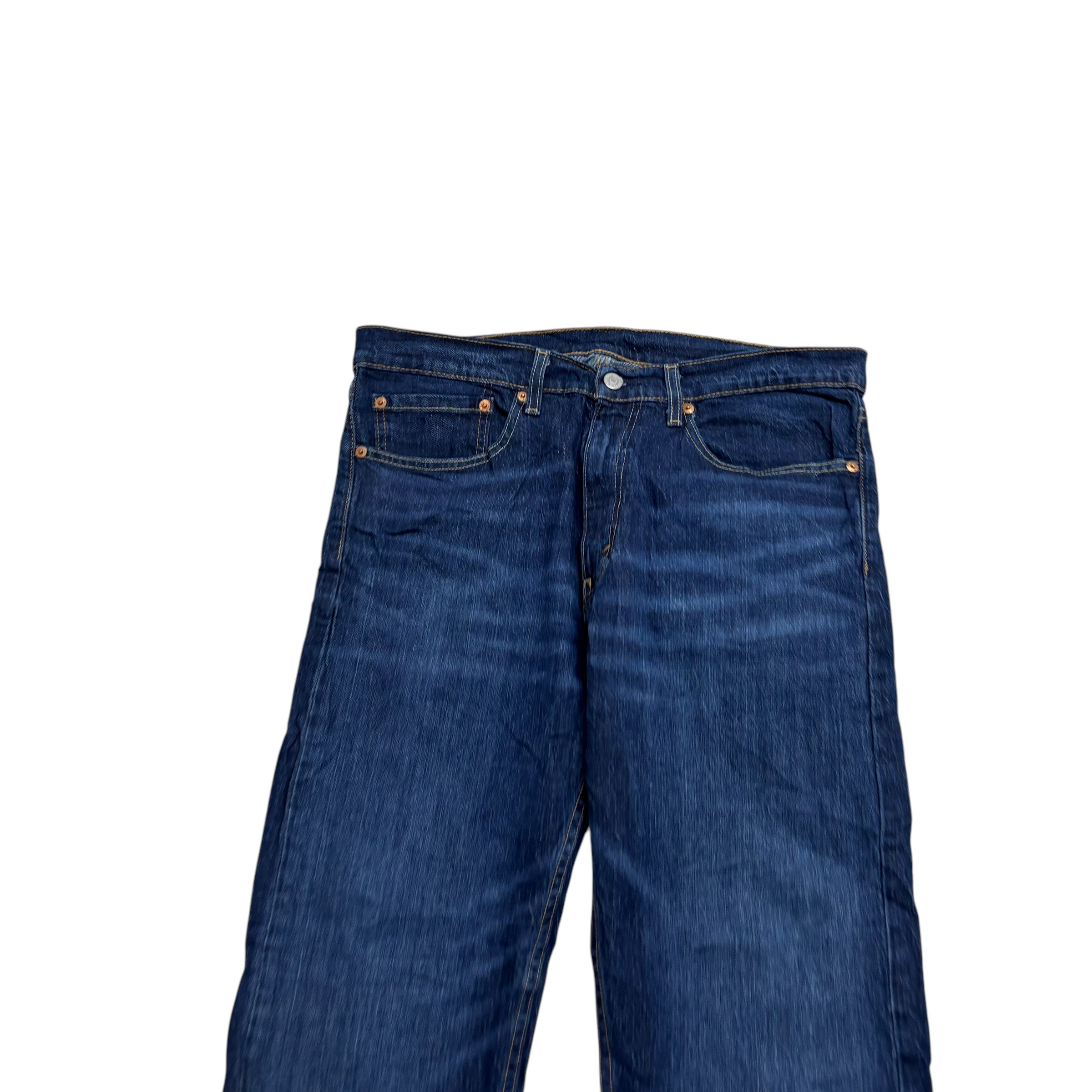 Levis 505 Jeans W34 L25 Mens Dark Blue Regular Straight Fit Stretch Denim (E)