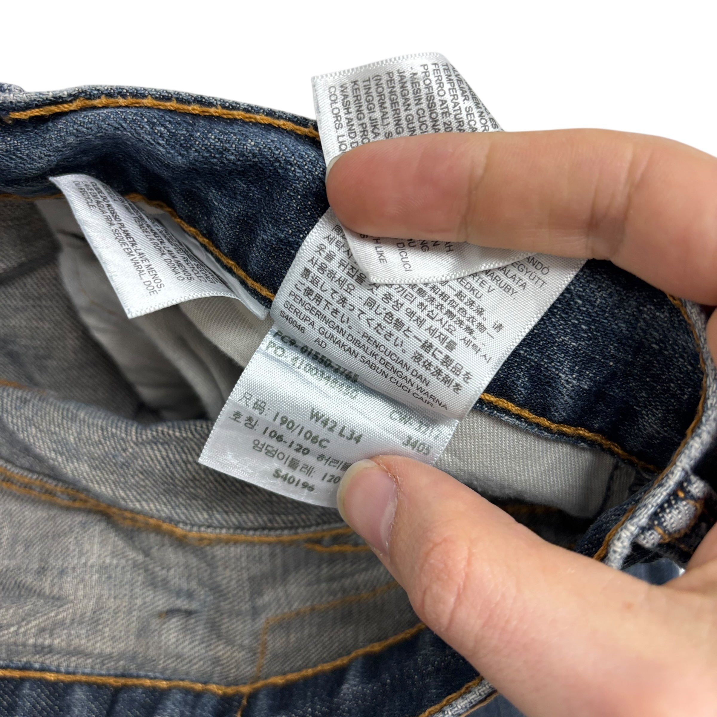 Levis 550 Jeans W42 L34 Mens Dark Blue Relaxed Straight Fit Denim