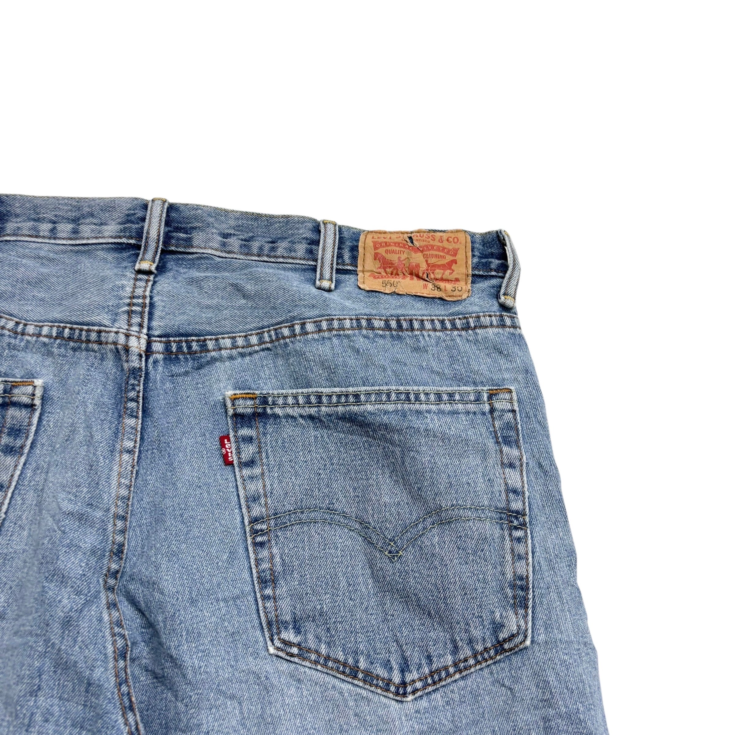 Levis 550 Jeans W38 L30 Mens Light Blue Baggy Relaxed Straight Fit Denim (F)