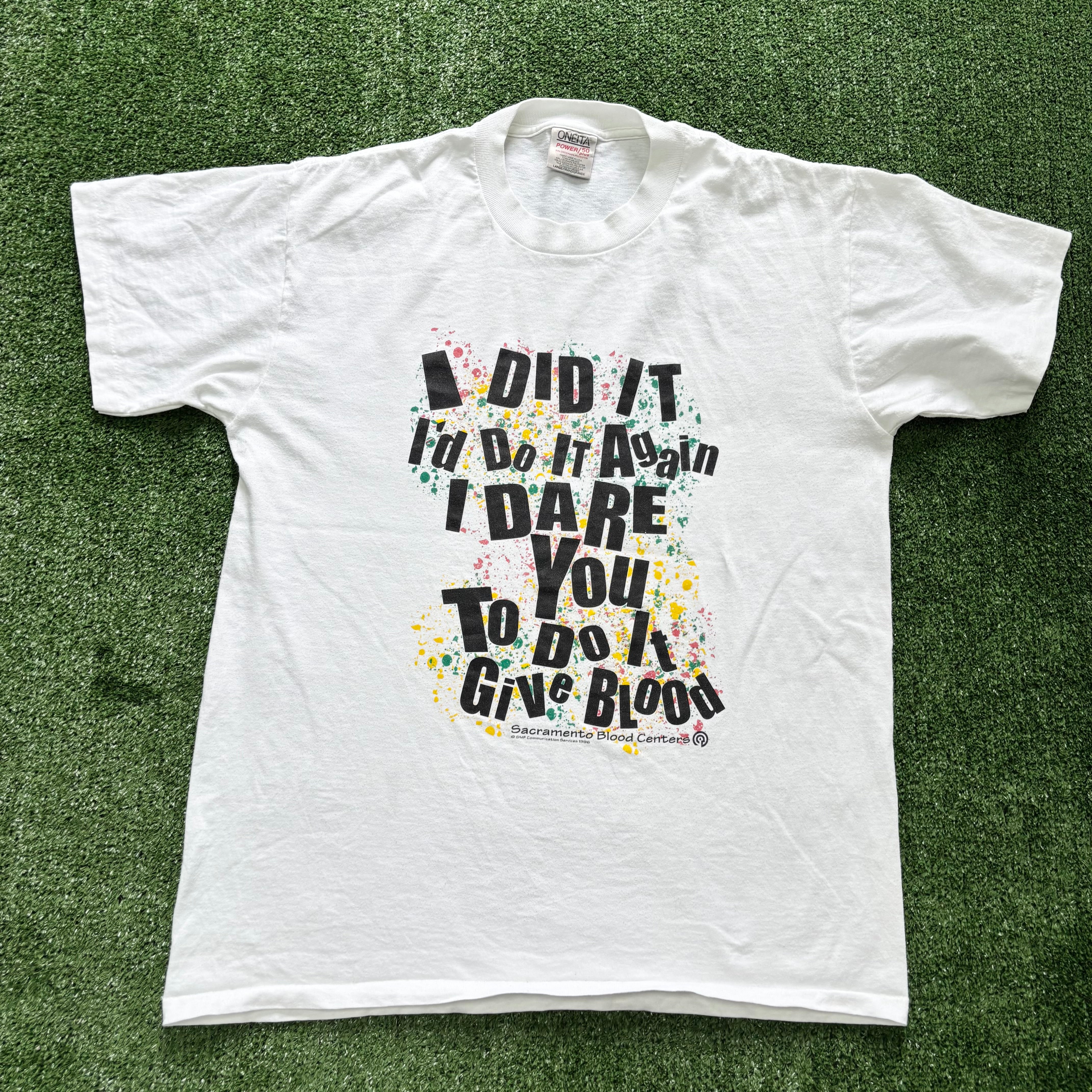 Vintage T Shirt Mens Large White Single Stitch Graphic Print 90s USA