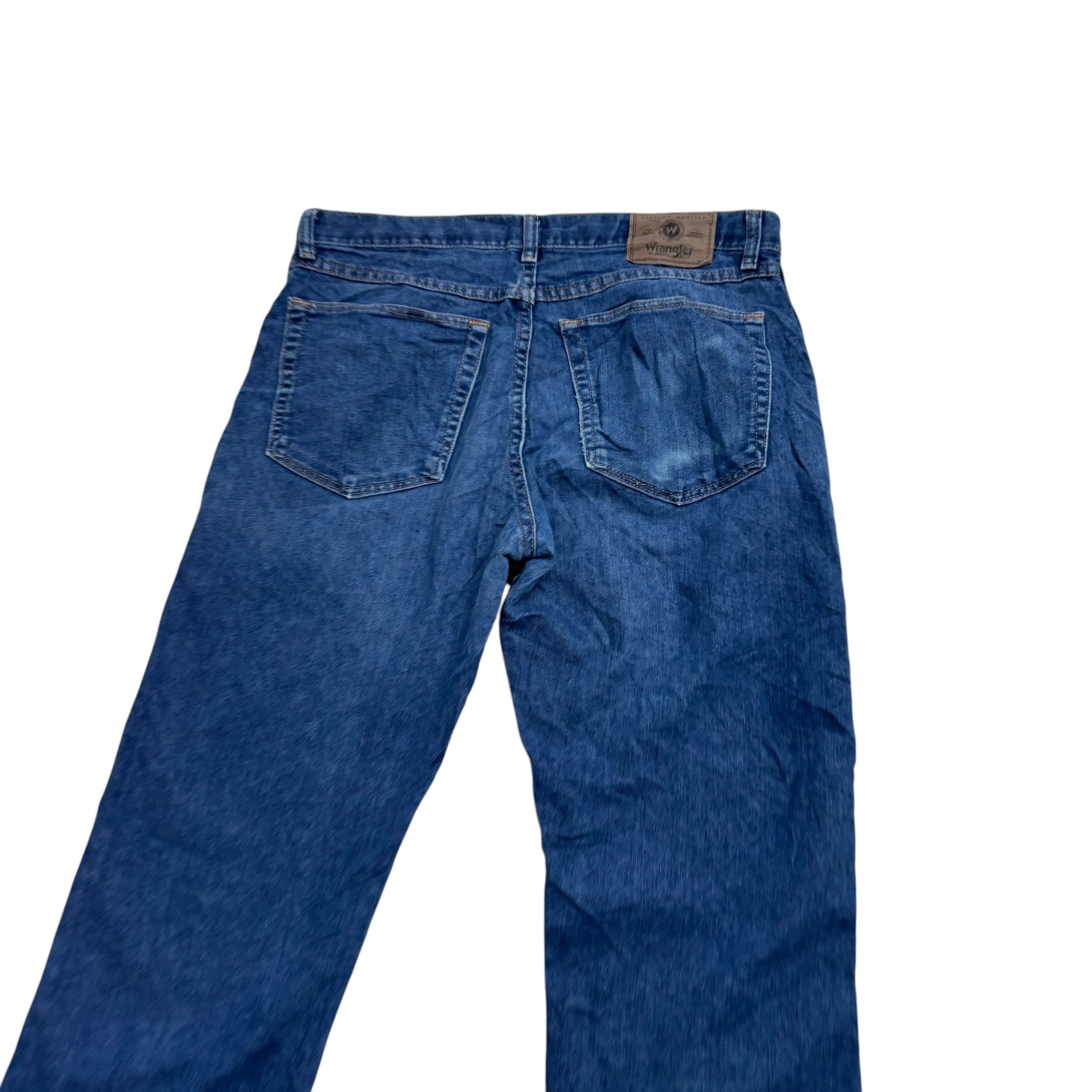 Wrangler Jeans W32 L30 Mens Mid Blue Regular Straight Fit Denim (E)