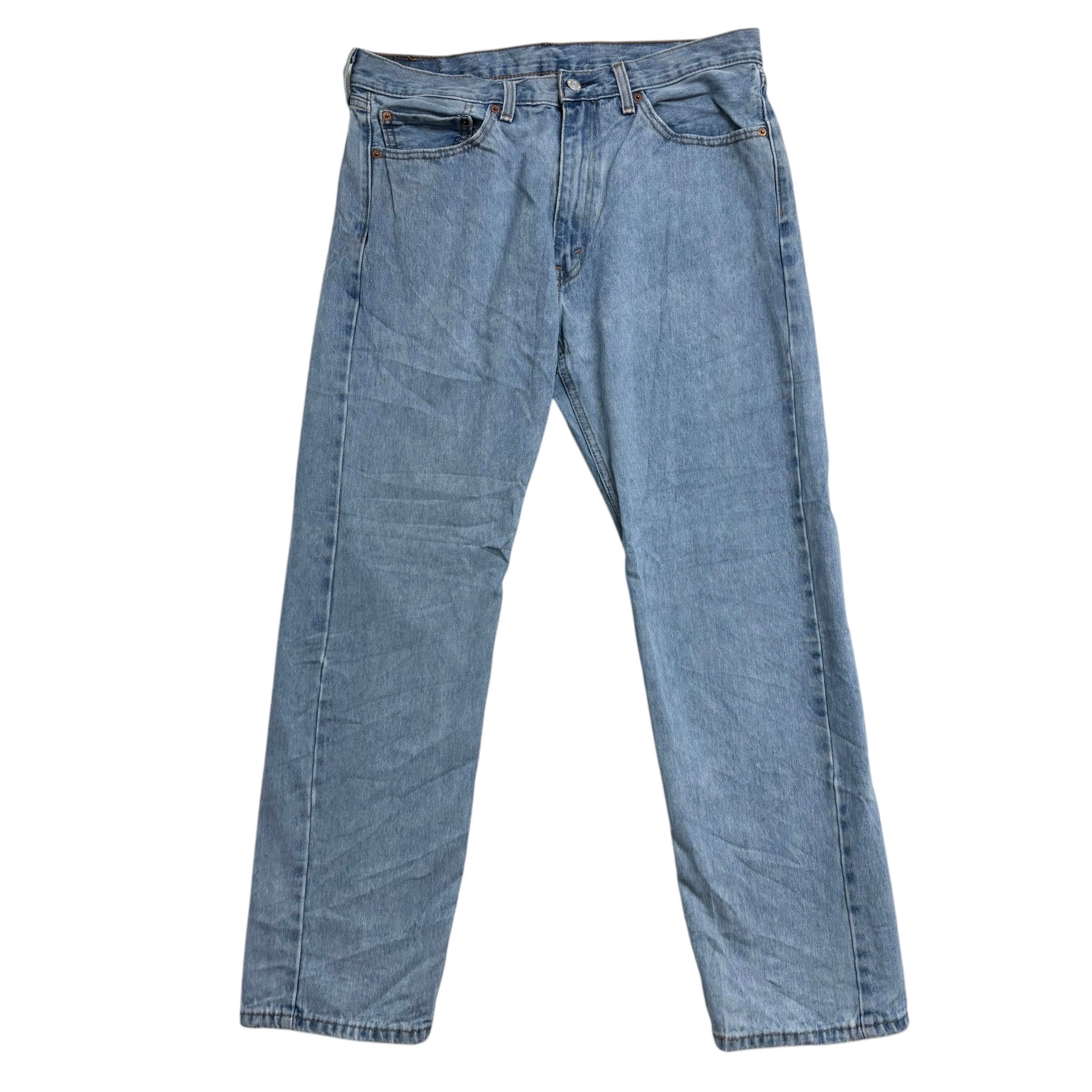 Levis 505 Jeans W36 L32 Mens Light Blue Regular Straight Fit Denim (E)