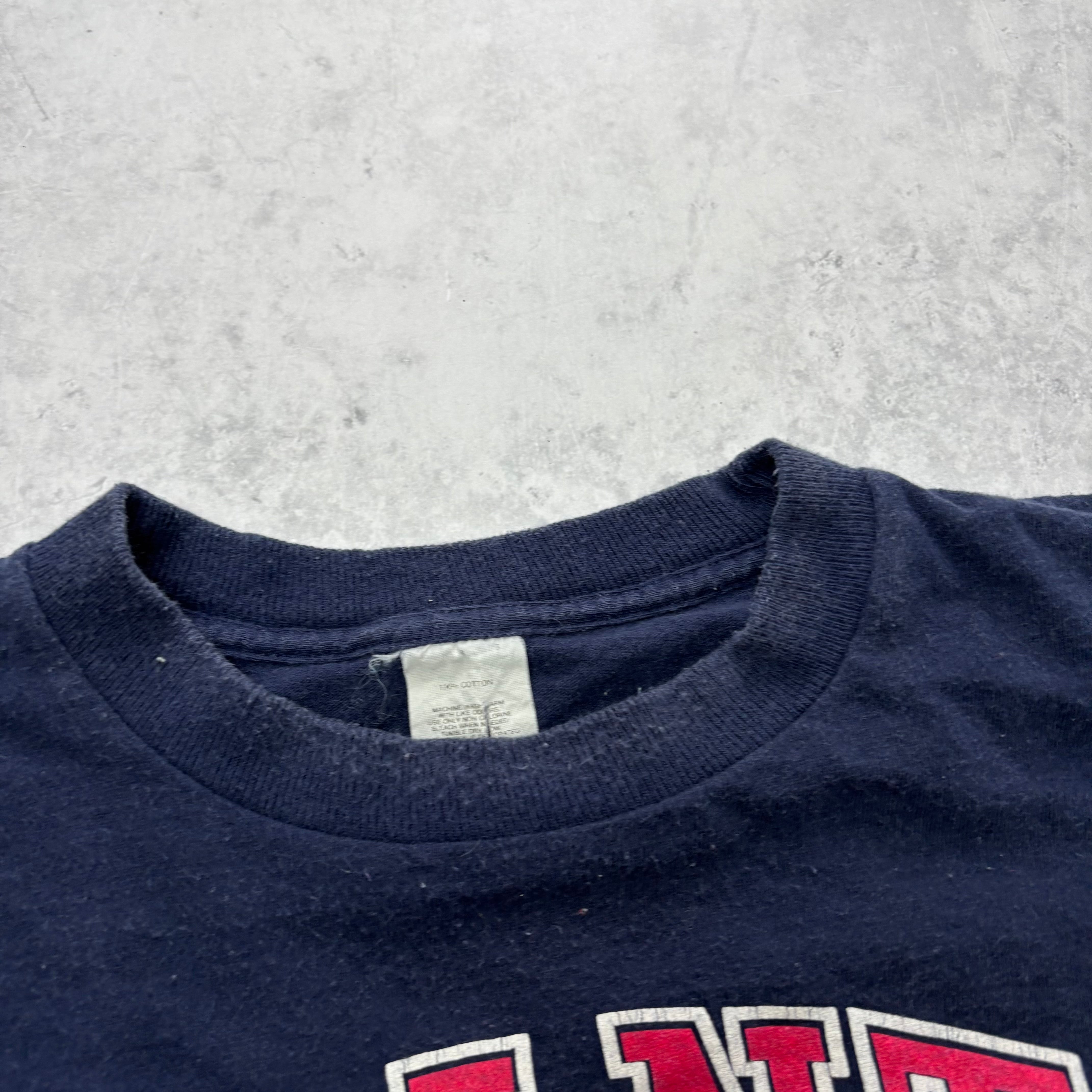 Vintage T Shirt Womens XL Navy Blue Single Stitch Graphic Print 90s Baseball USA