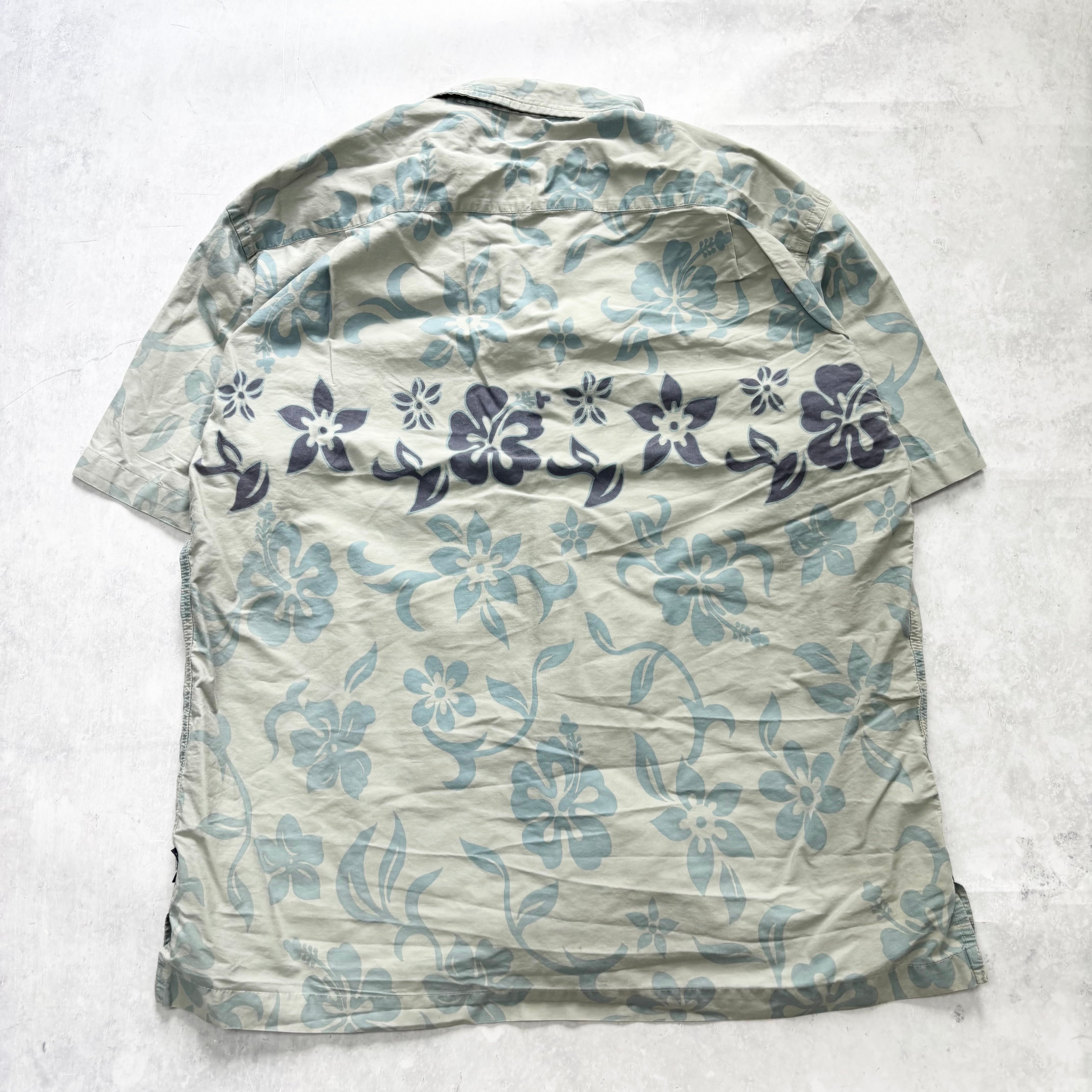 Hawaiian Shirt Mens XL Blue Floral Aloha Short Sleeve Pattern Funky (E)