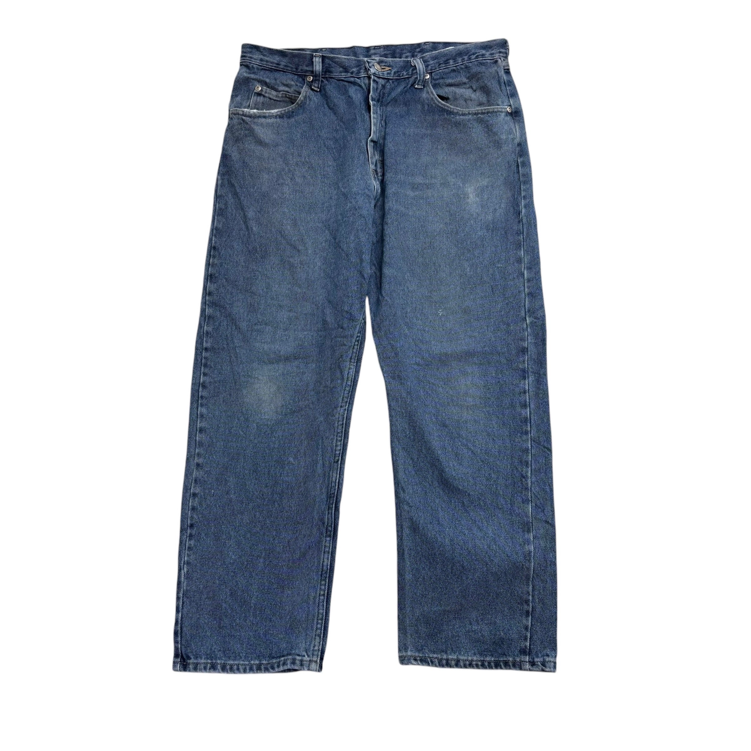 Wrangler Jeans W36 L29 Mens Mid Blue Baggy Relaxed Straight Fit Denim