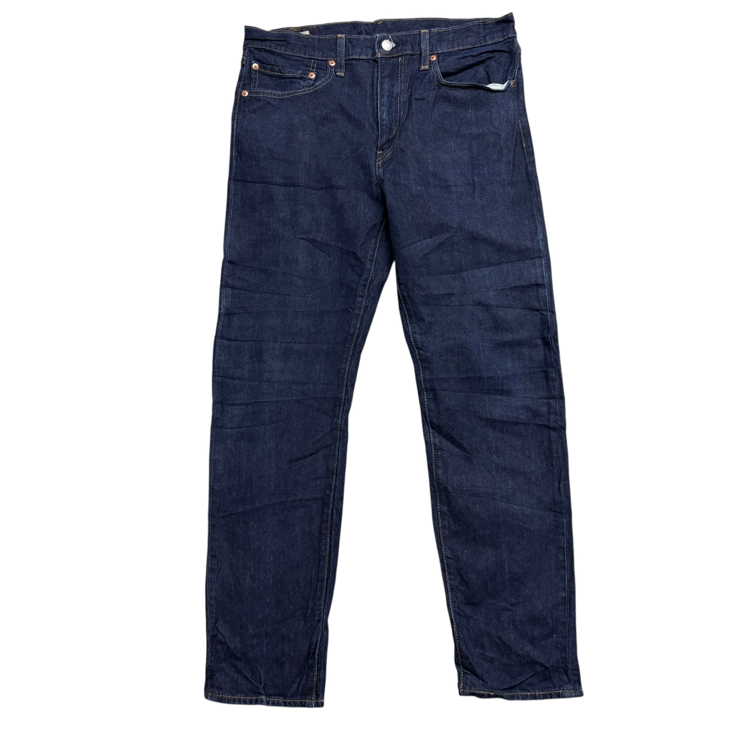 Levis 502 Jeans W34 L32 Mens Dark Blue Regular Tapered Fit Stretch Premium (E)