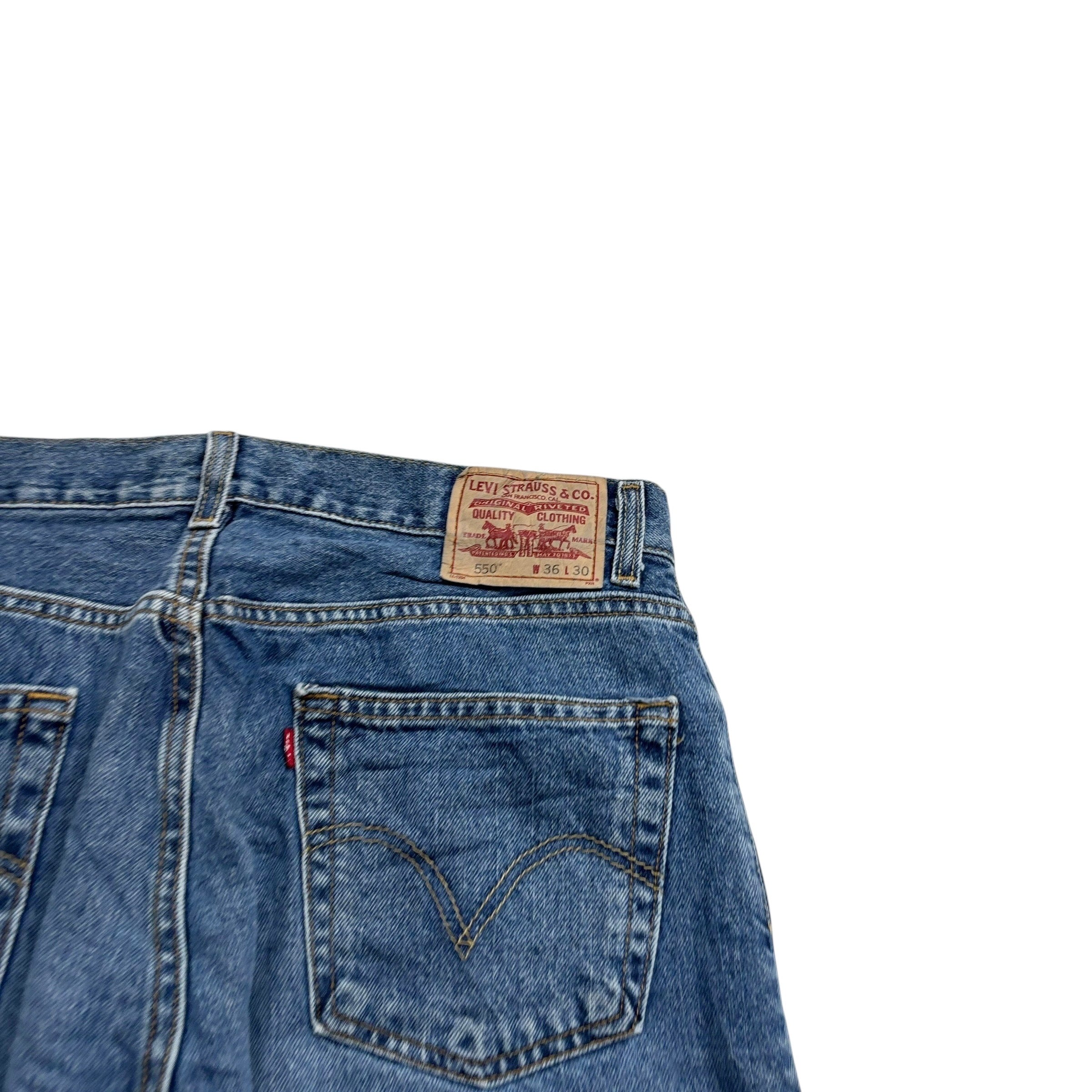 Levis 550 Jeans W36 L30 Mens Mid Blue Baggy Relaxed Straight Vintage Denim (E)