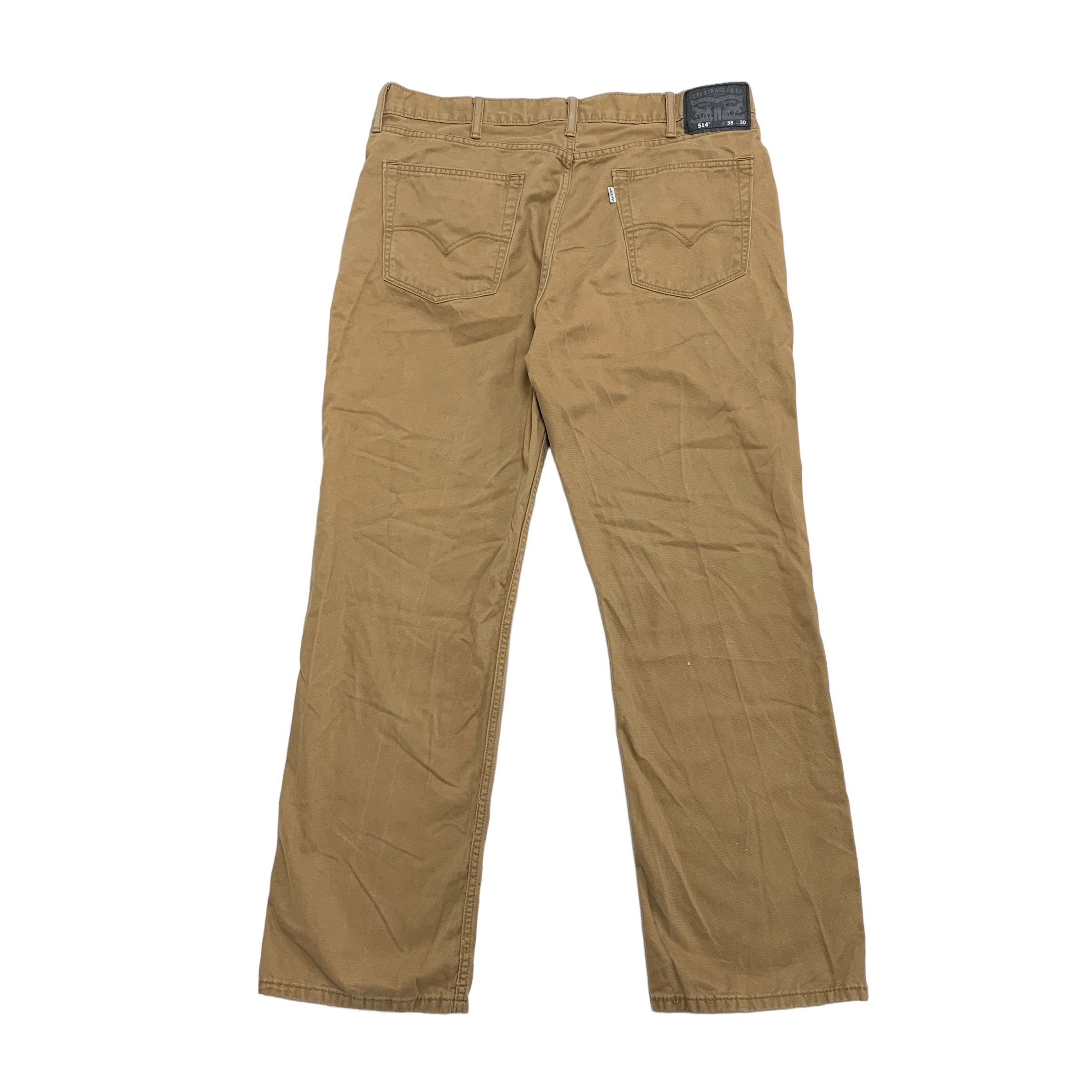 Levis 514 Trousers W38 L30 Mens Brown Chino Straight Fit Cotton