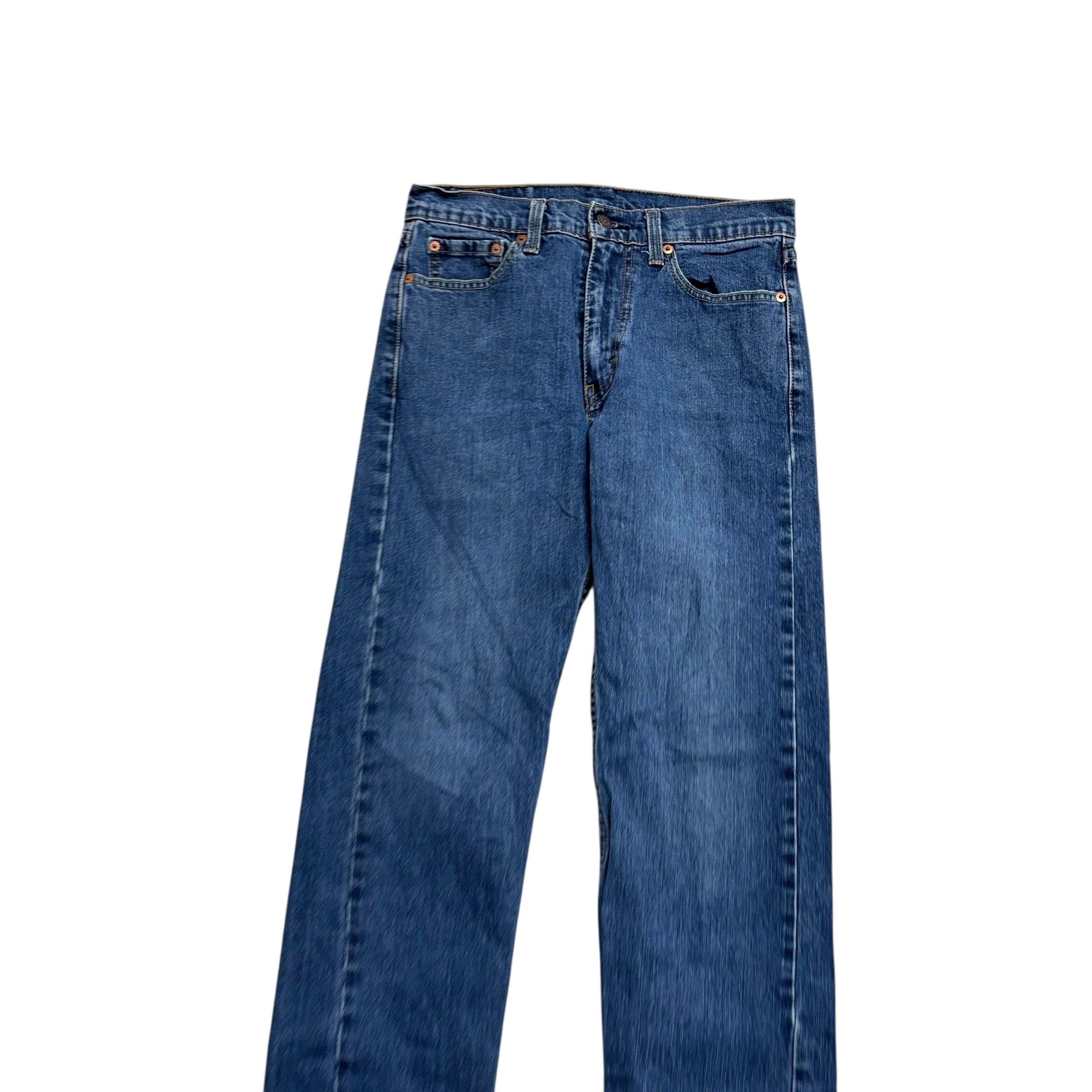 Levis 505 Jeans W29 L31 Mens Mid Blue Slim Straight Fit Stretch Denim (E)