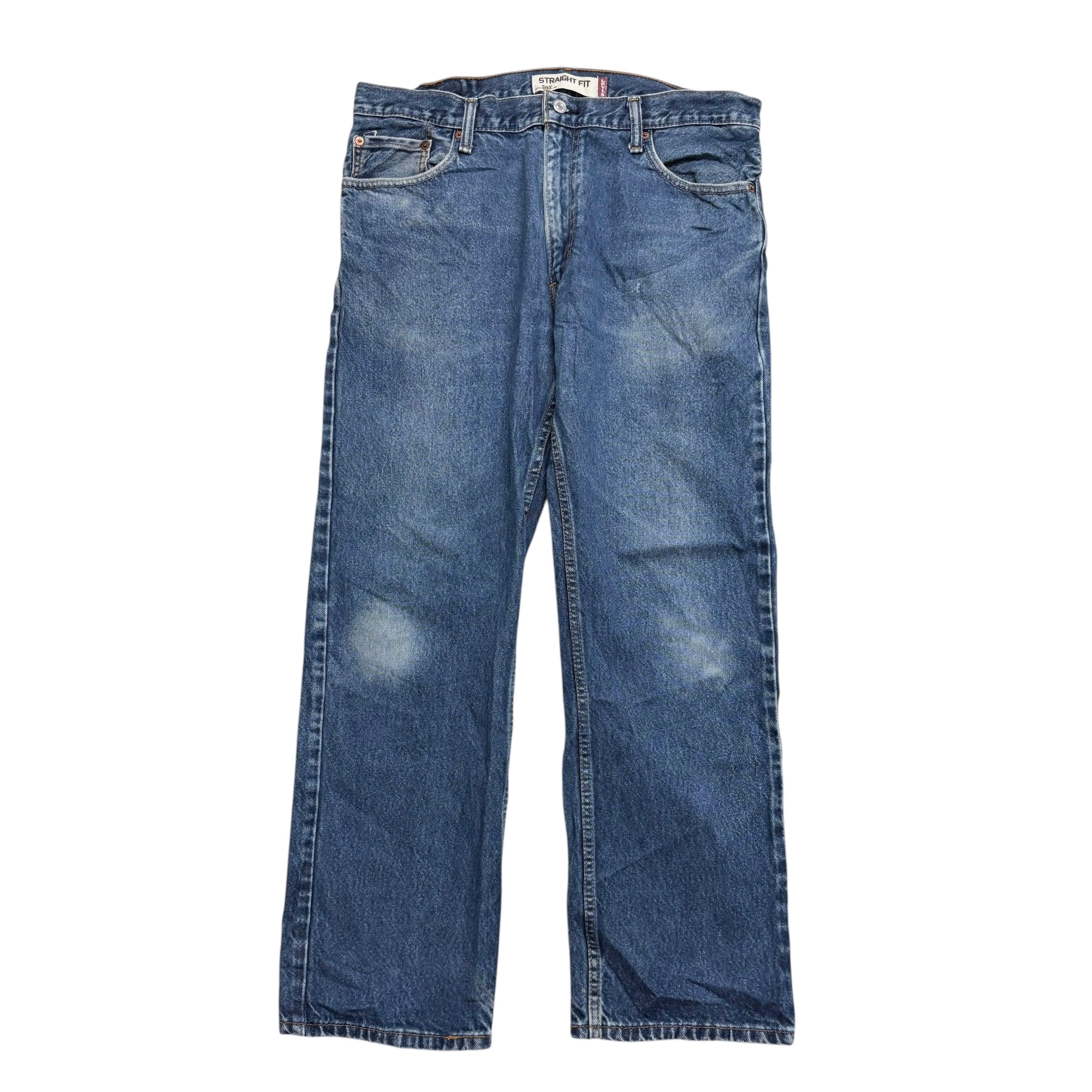 Levis 505 Jeans W36 L30 Mens Mid Blue Regular Straight Fit Vintage Denim
