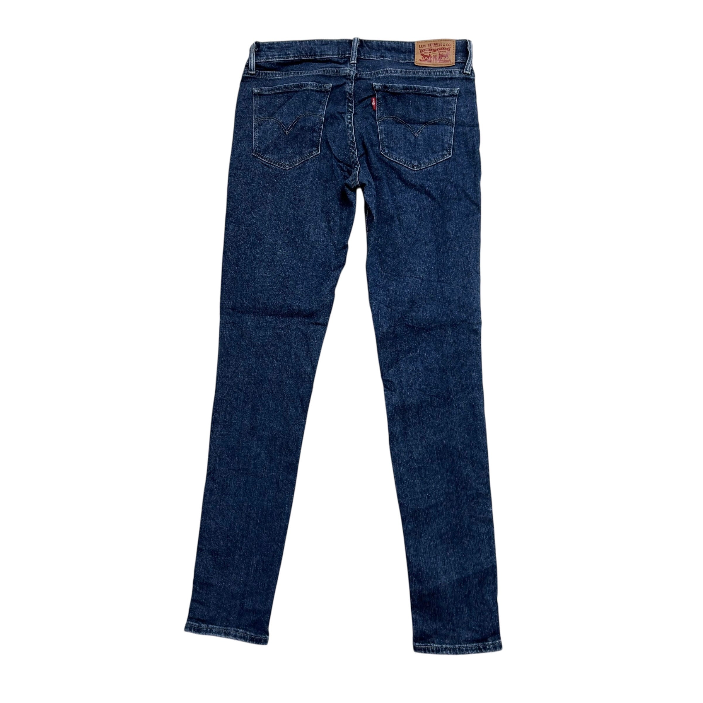 Levis 711 Jeans W28 L29 Womens Skinny Fit Dark Blue Stretch Denim (E)