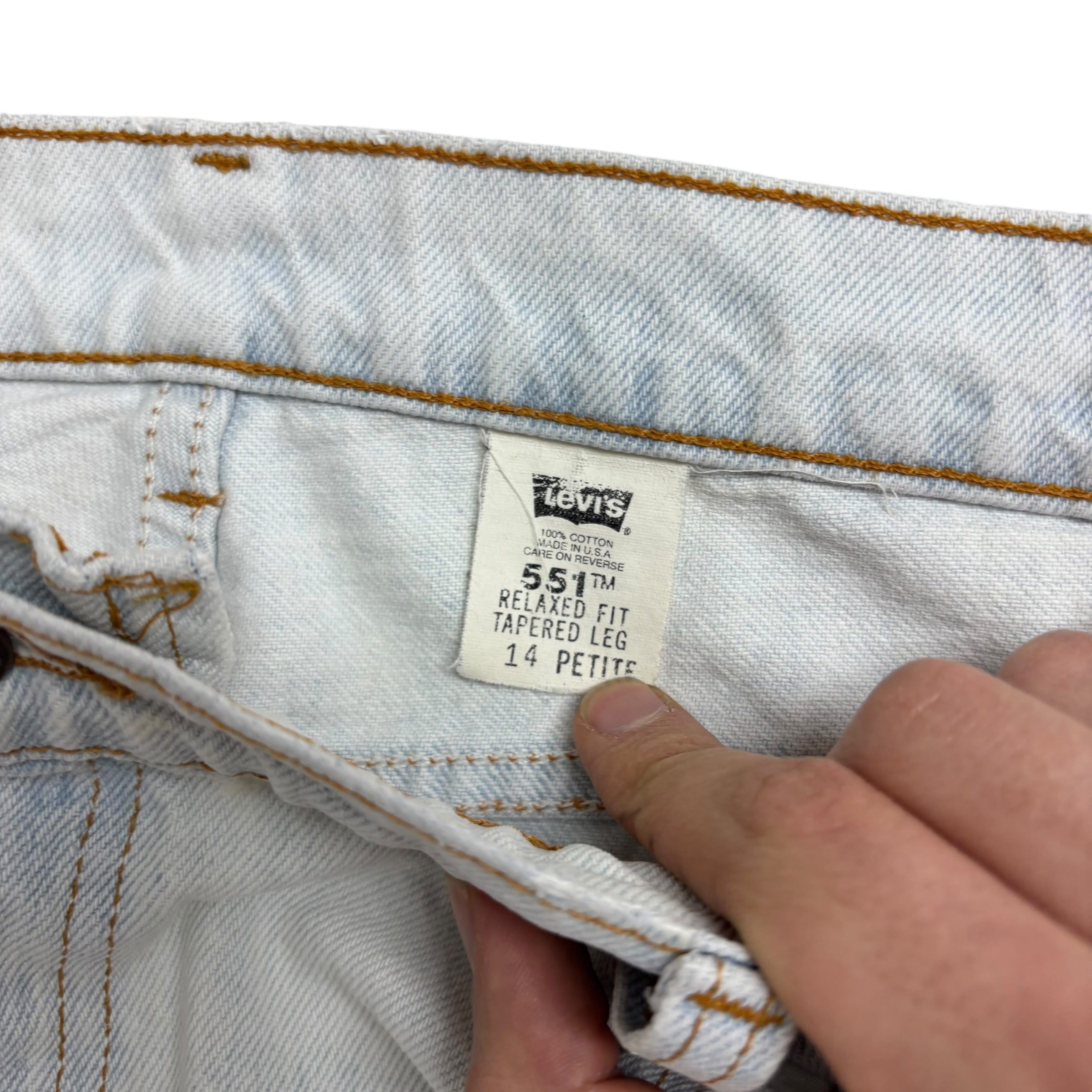 Levis 551 Jeans W32 L28 Womens Light Blue Relaxed Tapered Mom Vintage USA Made