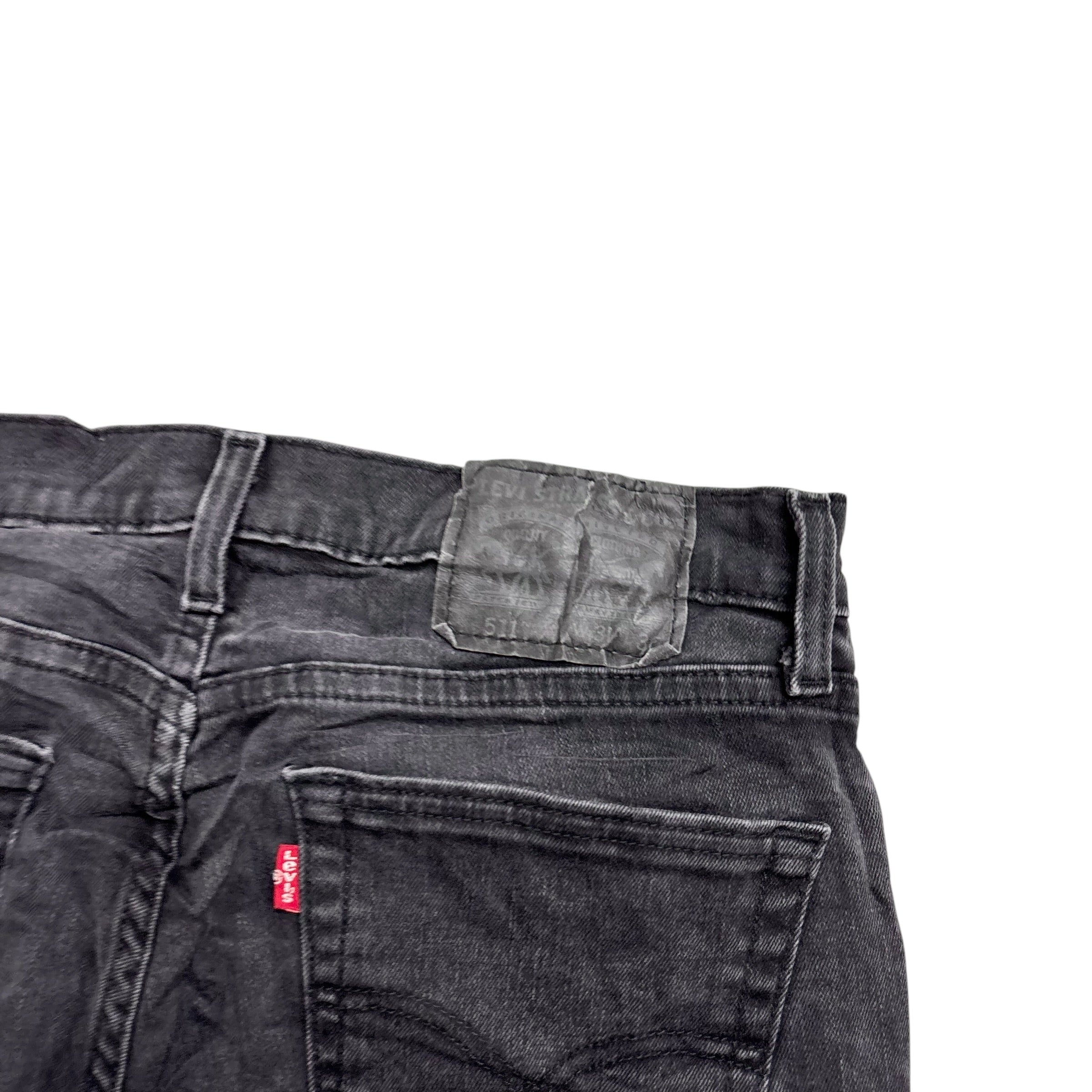 Levis 511 Jeans W30 L29 Mens Black Slim Fit Stretch Denim