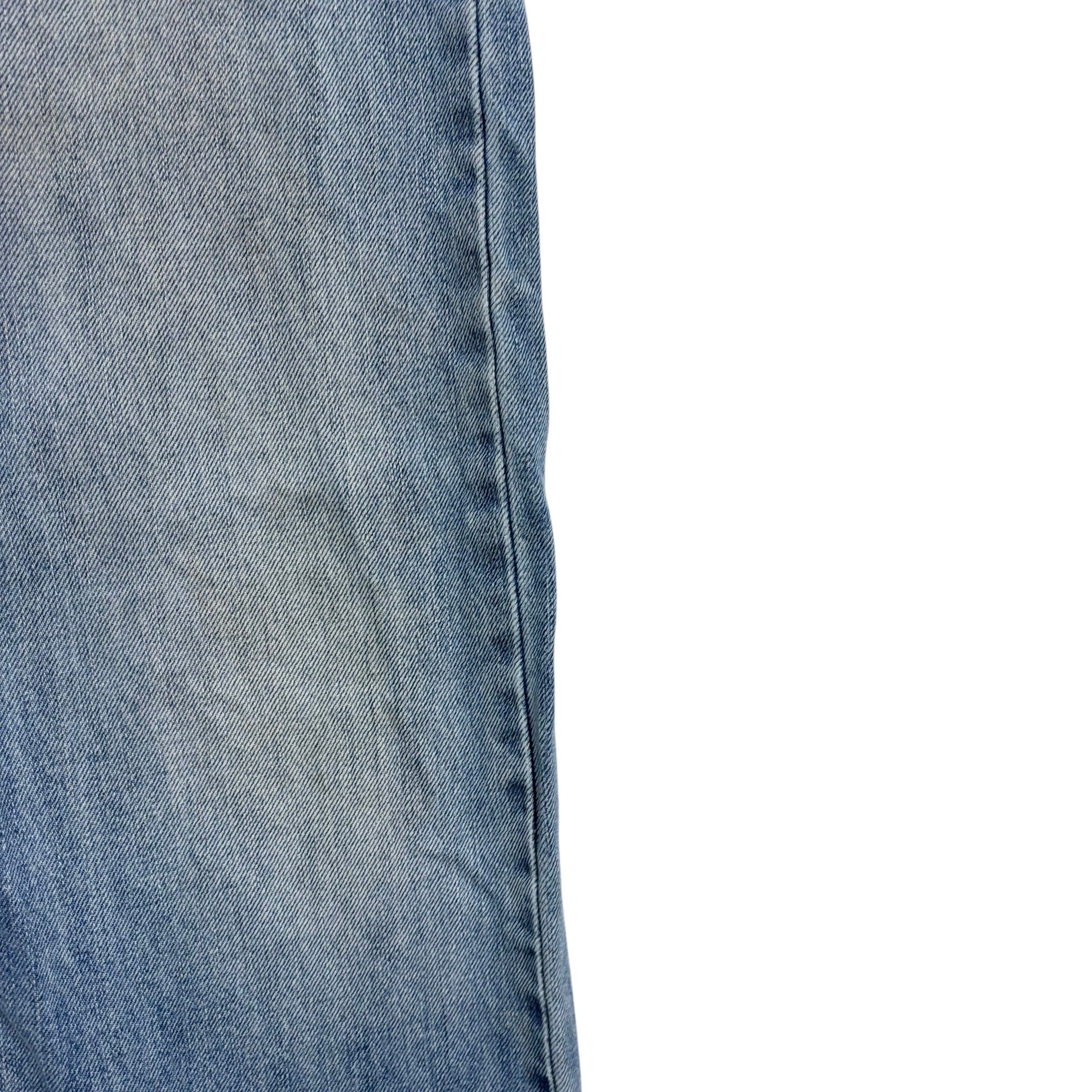 Levis 505 Jeans W34 L33 Mens Light Blue Regular Straight Fit Denim (F)